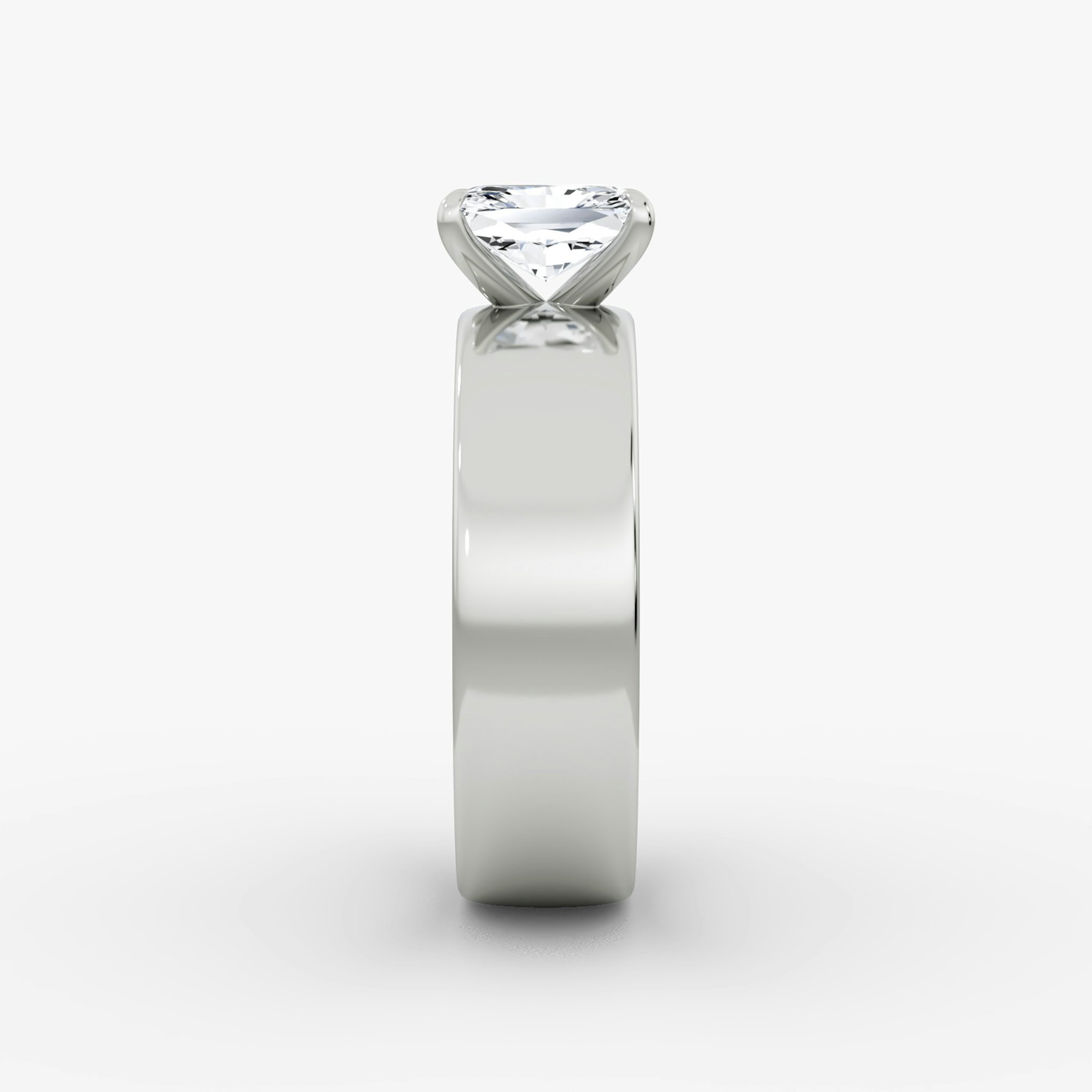 Cigar Band Solitaire | Radiant | Platinum | bandWidth: 6mm | diamondOrientation: vertical | caratWeight: other