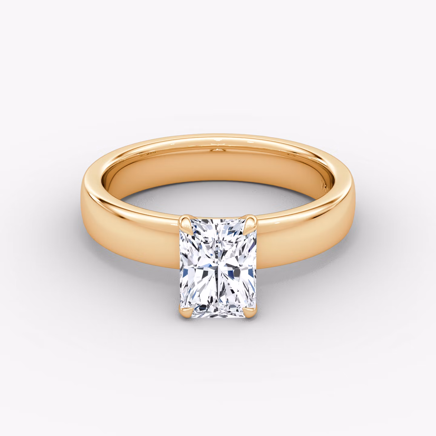 Cigar Band Solitaire Radiant | Rose Gold