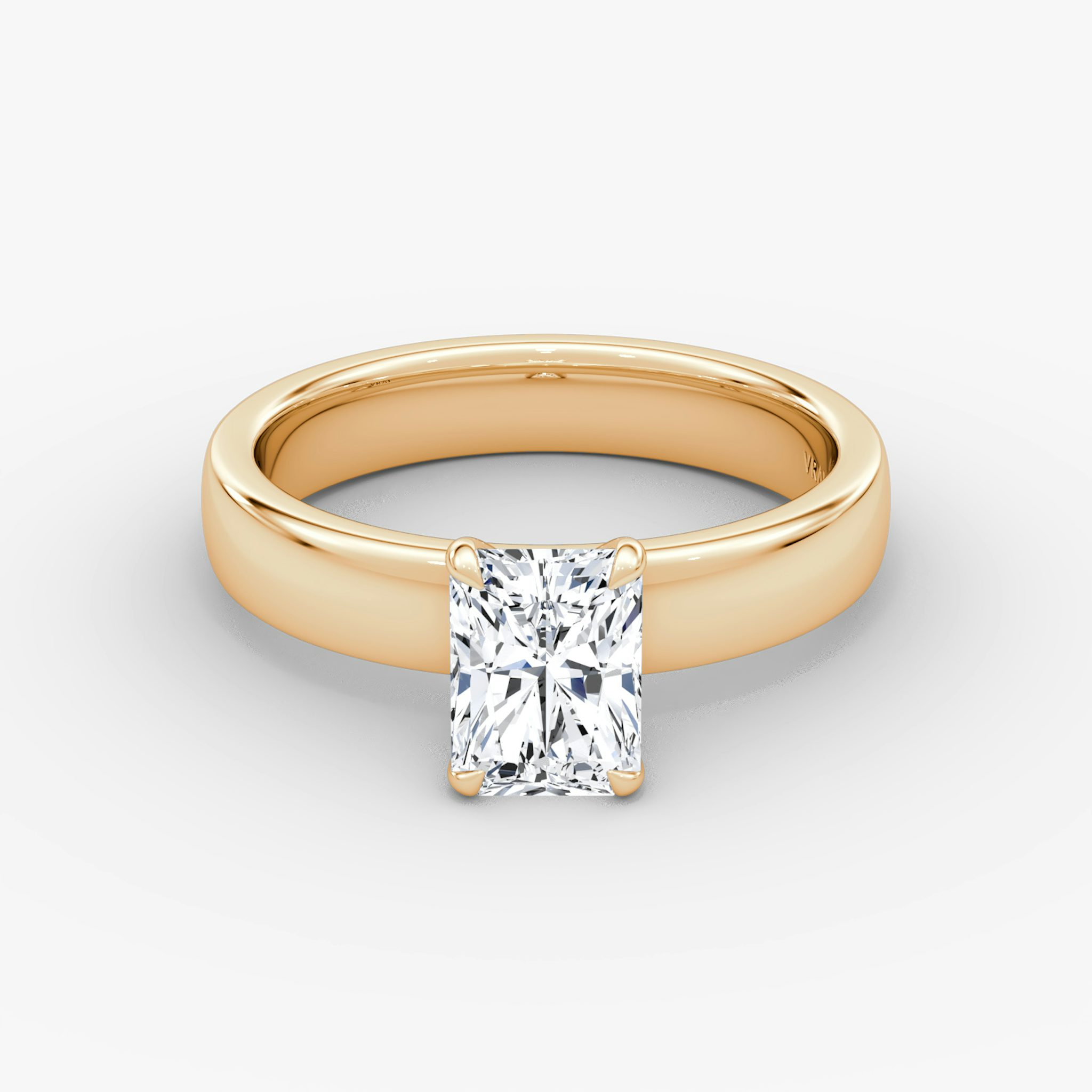 Cigar Band Solitaire | Radiant | 14k | Rose Gold | bandWidth: 4mm | diamondOrientation: vertical | caratWeight: other