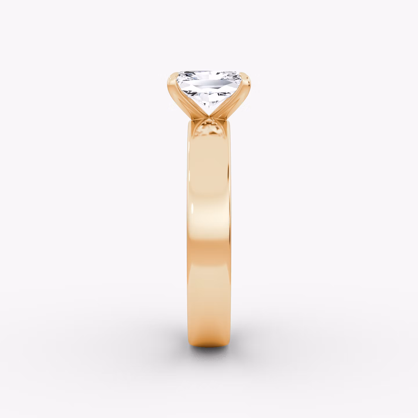 Cigar Band Solitaire | Radiant | 14k | Rose Gold | bandWidth: 4mm | diamondOrientation: vertical | caratWeight: other