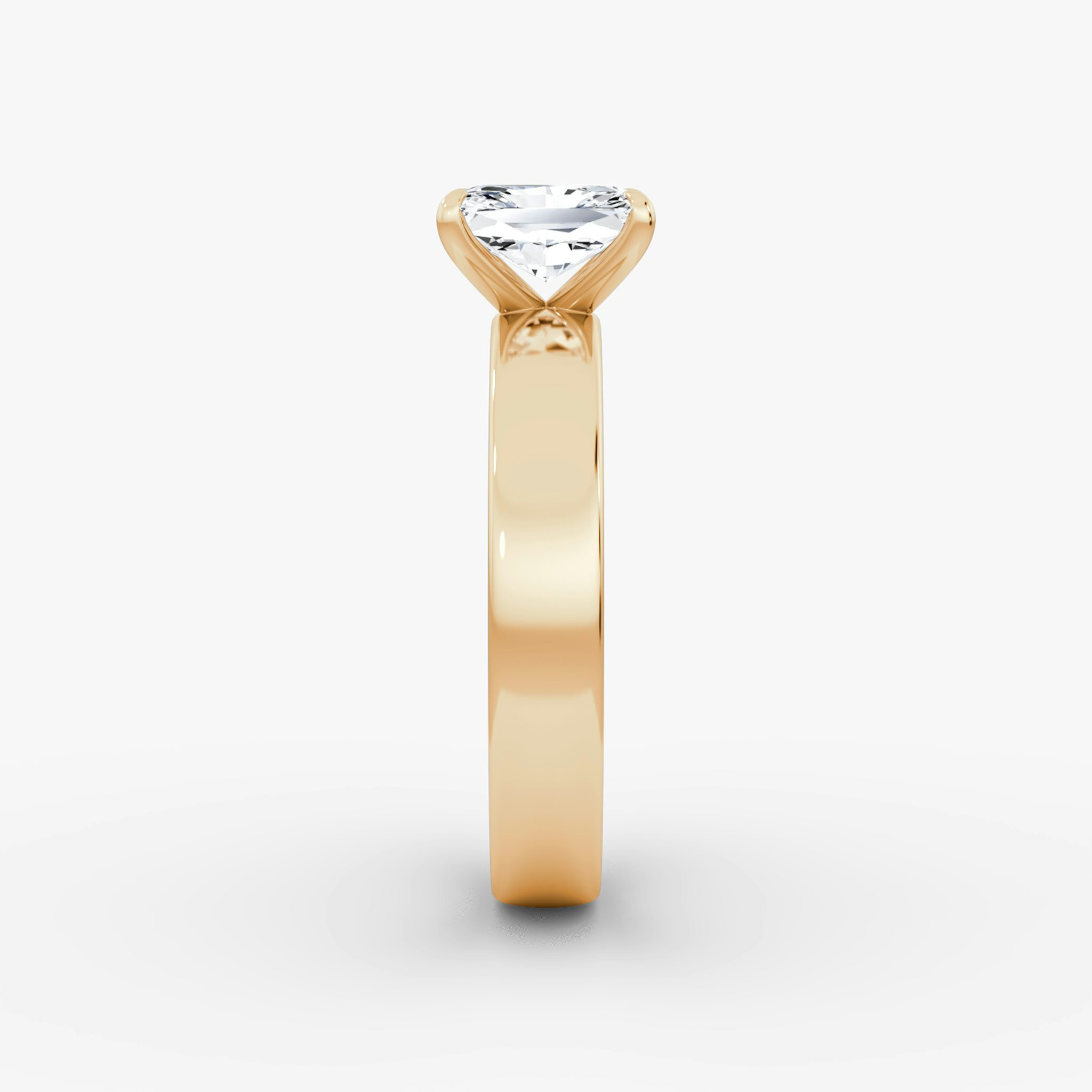 Cigar Band Solitaire | Radiant | 14k | Rose Gold | bandWidth: 4mm | diamondOrientation: vertical | caratWeight: other