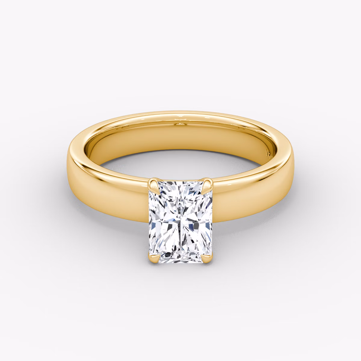 Cigar Band Solitaire | Radiant | 18k | Yellow Gold | bandWidth: 4mm | diamondOrientation: vertical | caratWeight: other