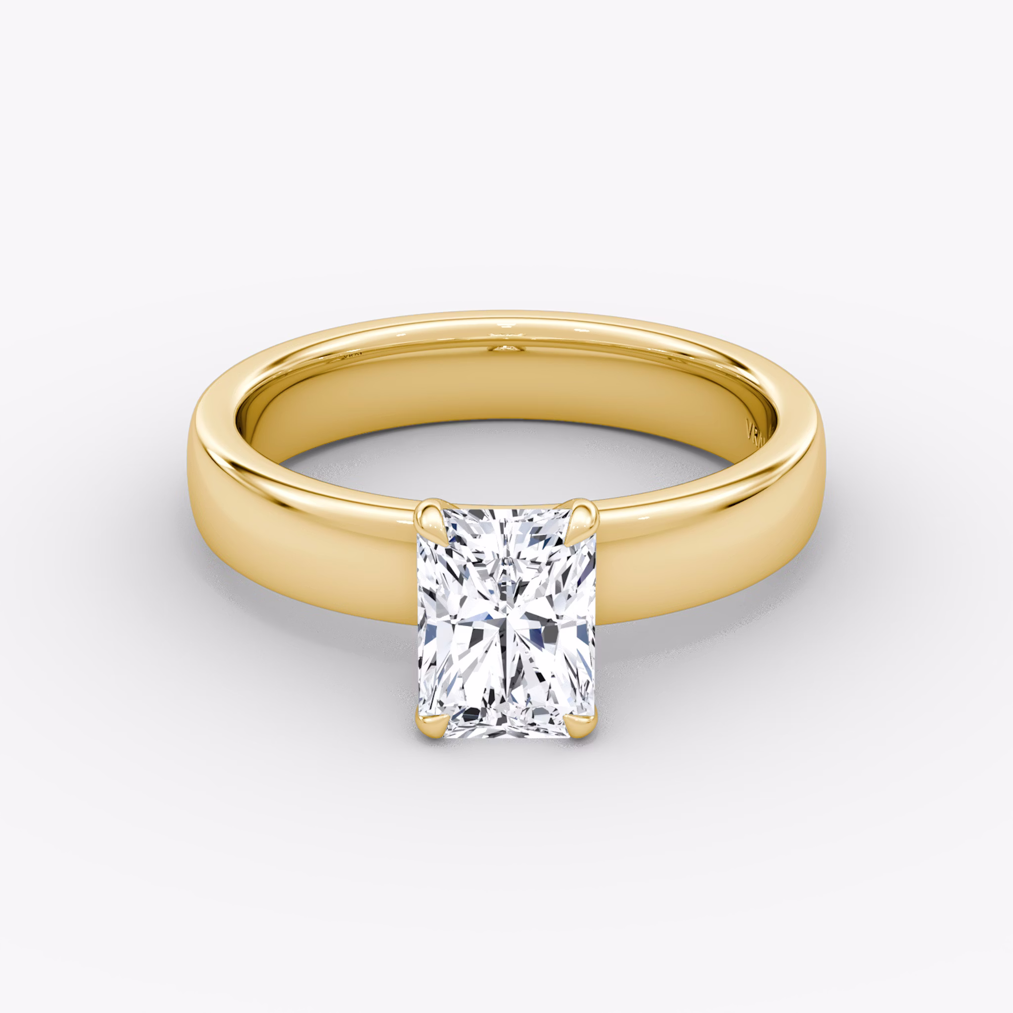 Cigar Band Solitaire | Radiant | 18k | Yellow Gold | bandWidth: 4mm | diamondOrientation: vertical | caratWeight: other
