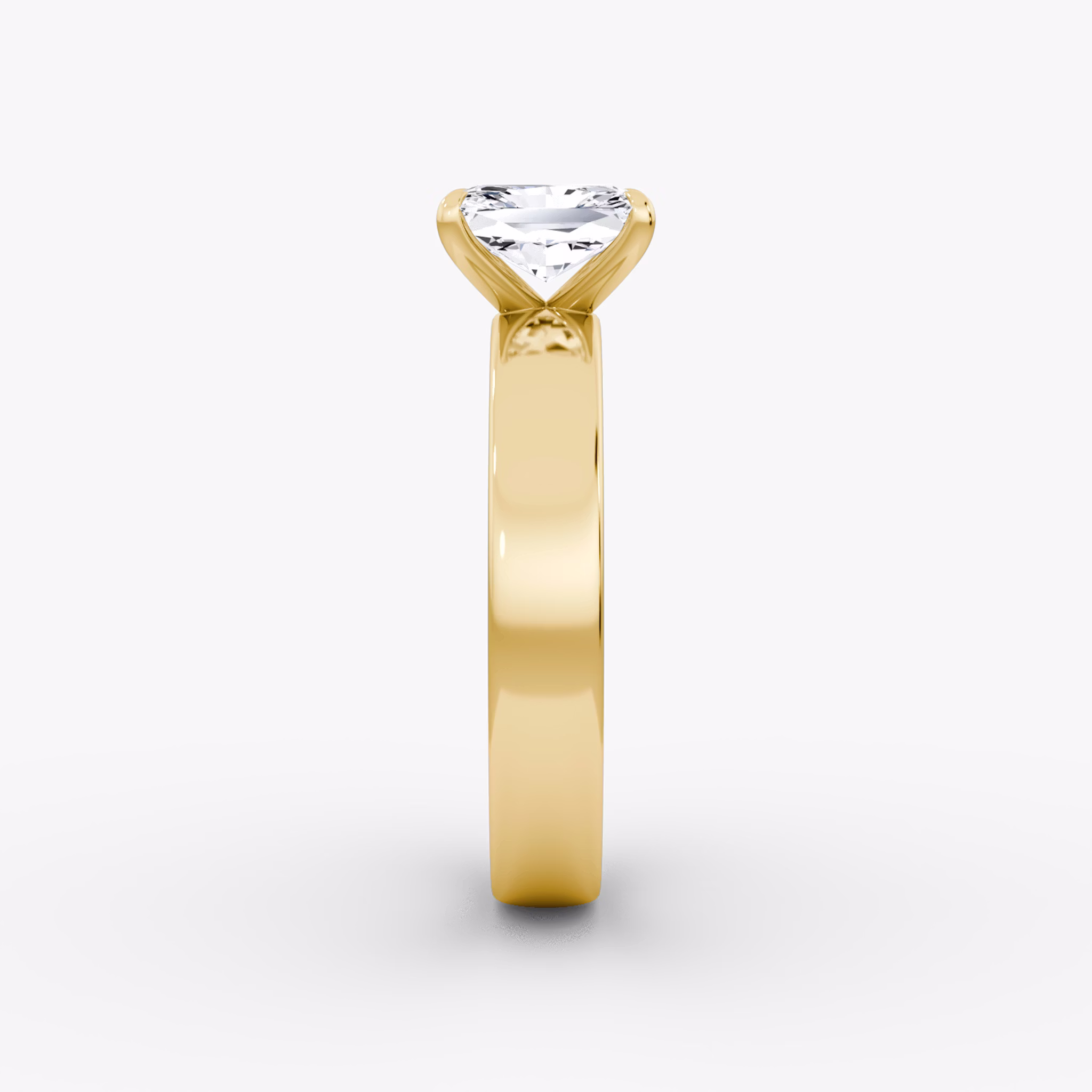 Cigar Band Solitaire | Radiant | 18k | Yellow Gold | bandWidth: 4mm | diamondOrientation: vertical | caratWeight: other
