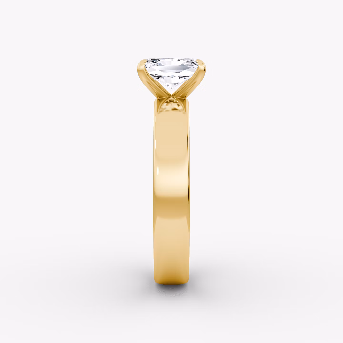 Cigar Band Solitaire | Radiant | 18k | Yellow Gold | bandWidth: 4mm | diamondOrientation: vertical | caratWeight: other
