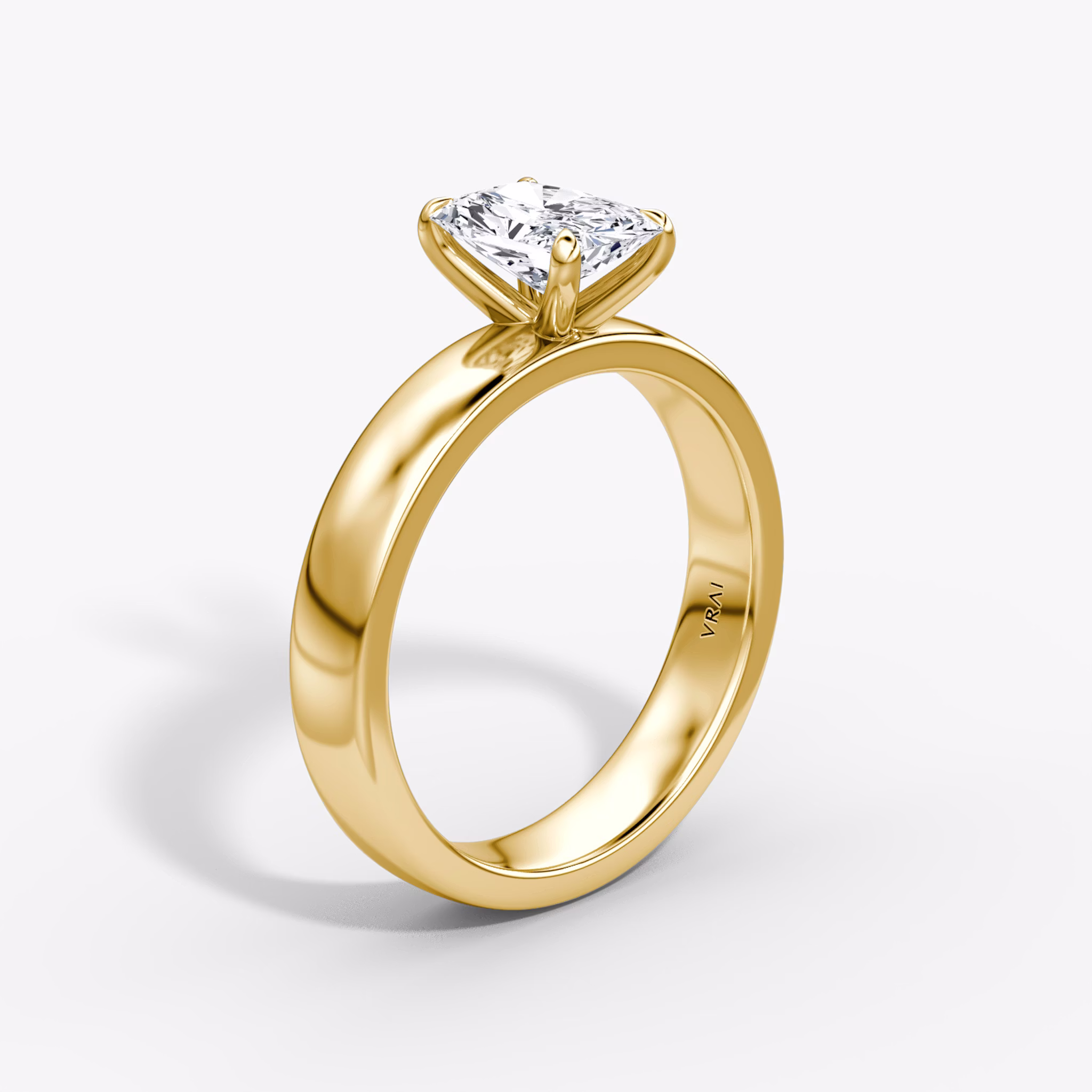 Cigar Band Solitaire | Radiant | 18k | Yellow Gold | bandWidth: 4mm | diamondOrientation: vertical | caratWeight: other