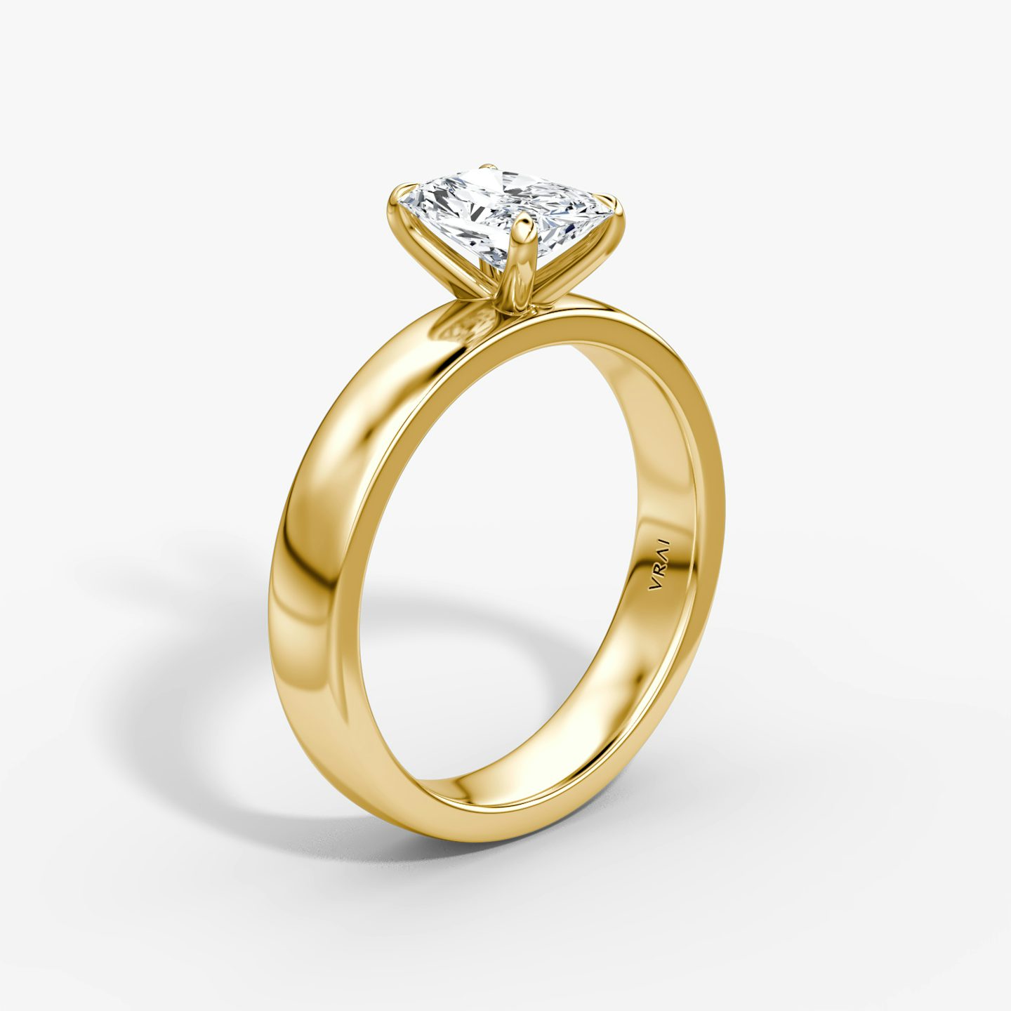 Cigar Band Solitaire | Radiant | 18k | Yellow Gold | bandWidth: 4mm | diamondOrientation: vertical | caratWeight: other