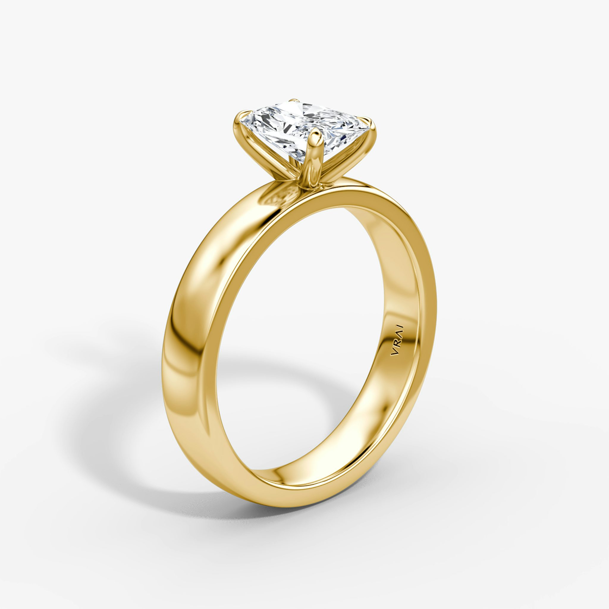 Cigar Band Solitaire | Radiant | 18k | Yellow Gold | bandWidth: 4mm | diamondOrientation: vertical | caratWeight: other