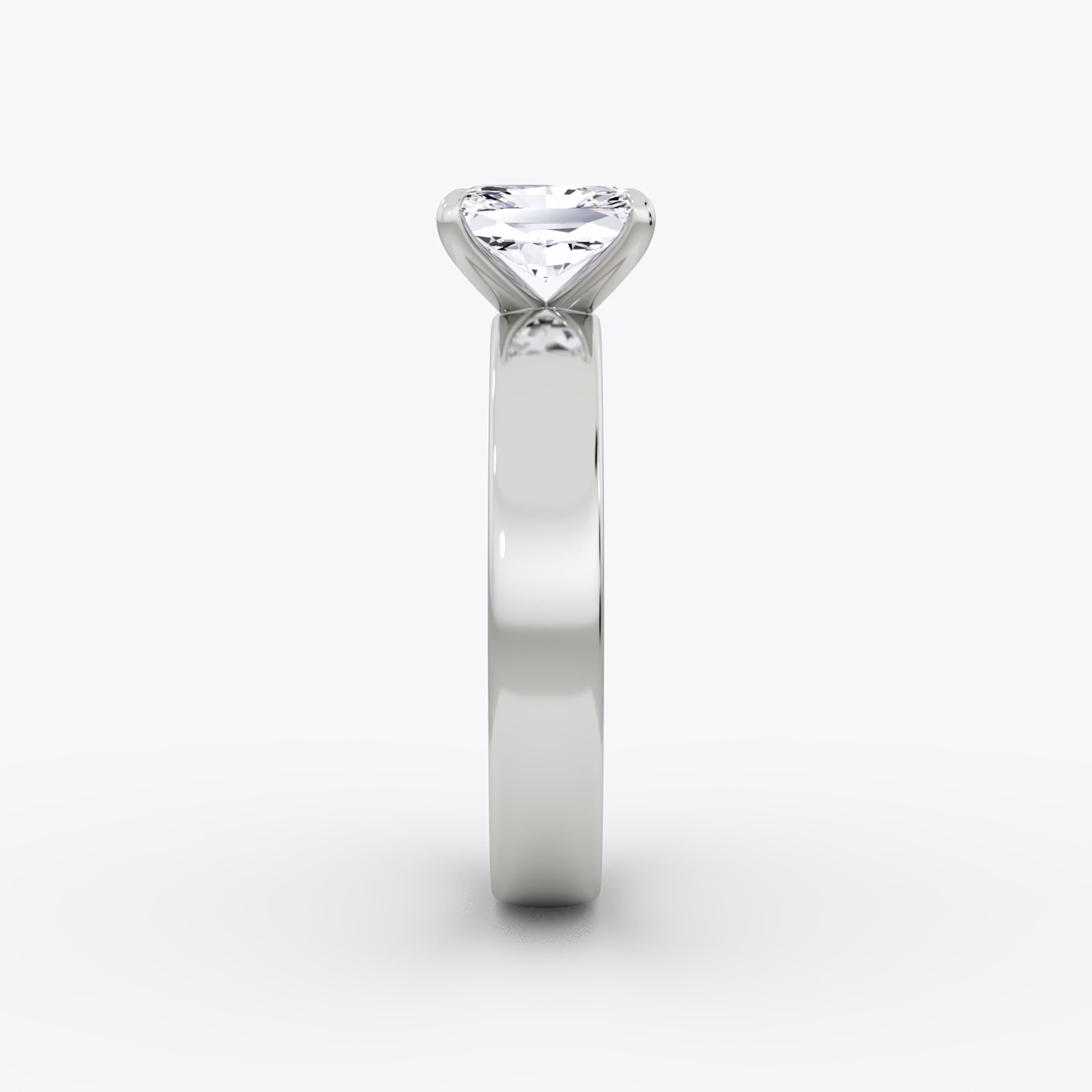 Cigar Band Solitaire | Radiant | 18k | White Gold | bandWidth: 4mm | diamondOrientation: vertical | caratWeight: other