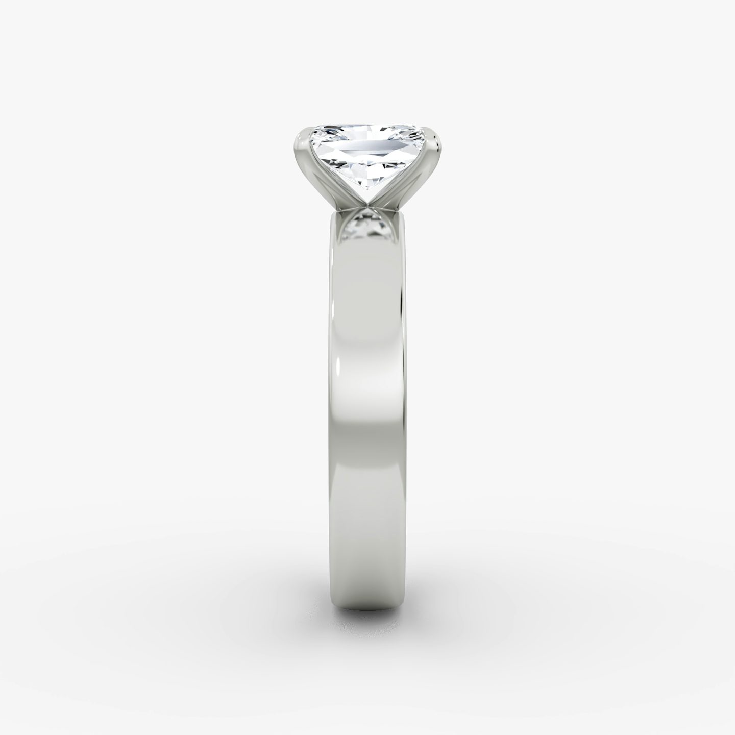 Cigar Band Solitaire | Radiant | 18k | White Gold | bandWidth: 4mm | diamondOrientation: vertical | caratWeight: other