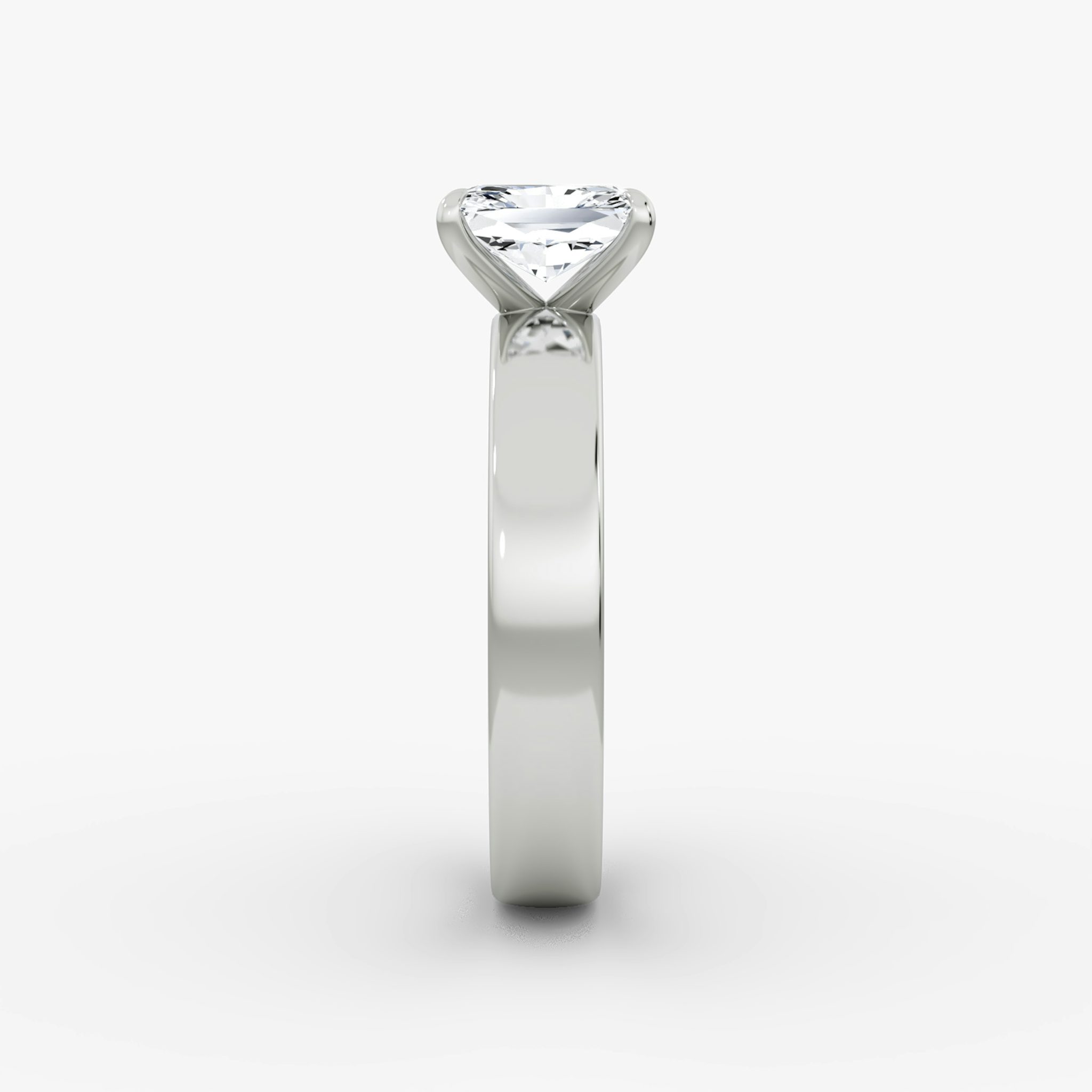 Cigar Band Solitaire | Radiant | 18k | White Gold | bandWidth: 4mm | diamondOrientation: vertical | caratWeight: other