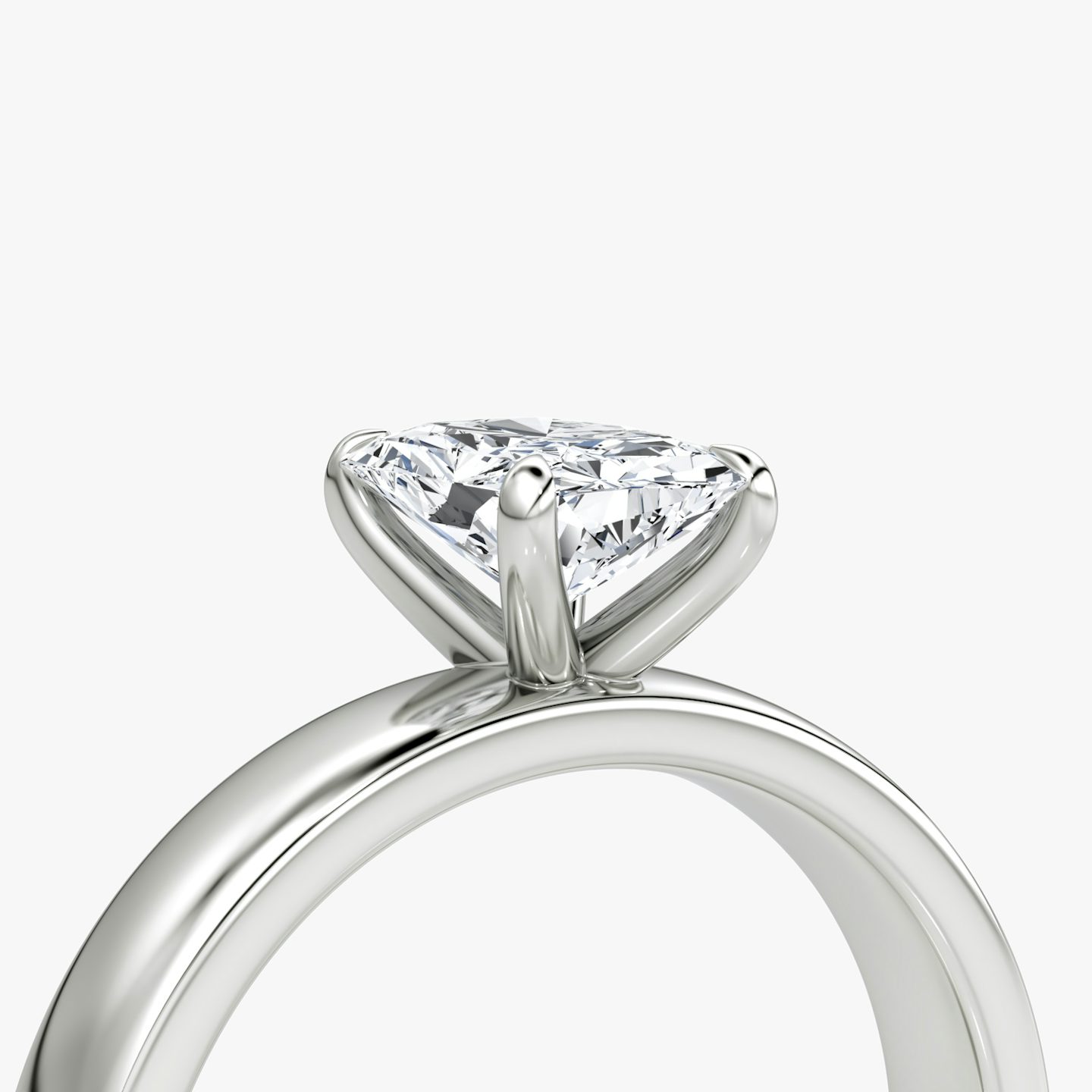 Cigar Band Solitaire | Radiant | 18k | White Gold | bandWidth: 4mm | diamondOrientation: vertical | caratWeight: other