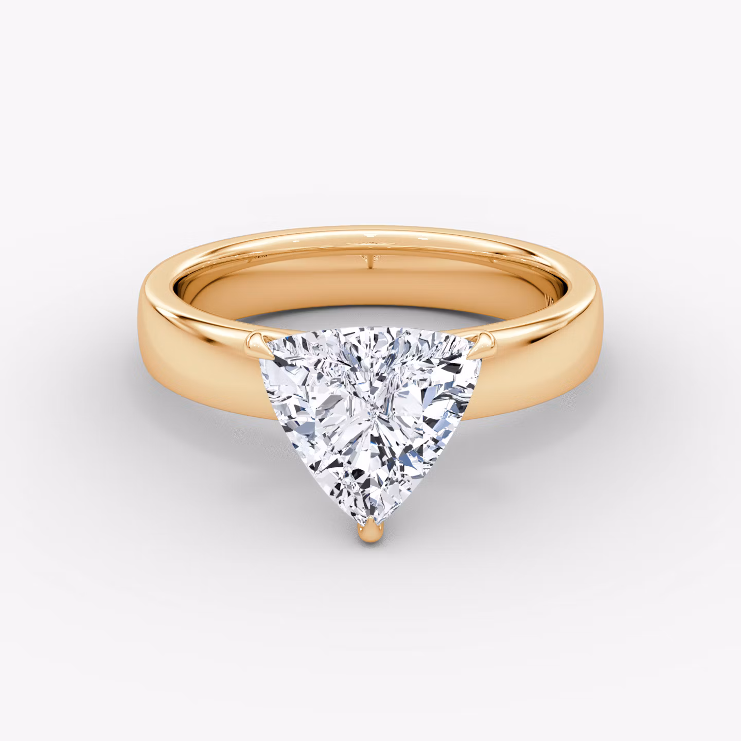 Cigar Band Solitaire Trillion | Rose Gold