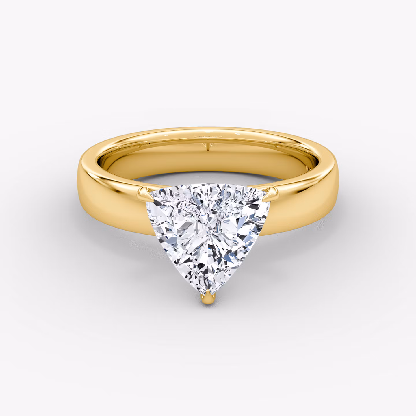 Cigar Band Solitaire Trillion | Yellow Gold