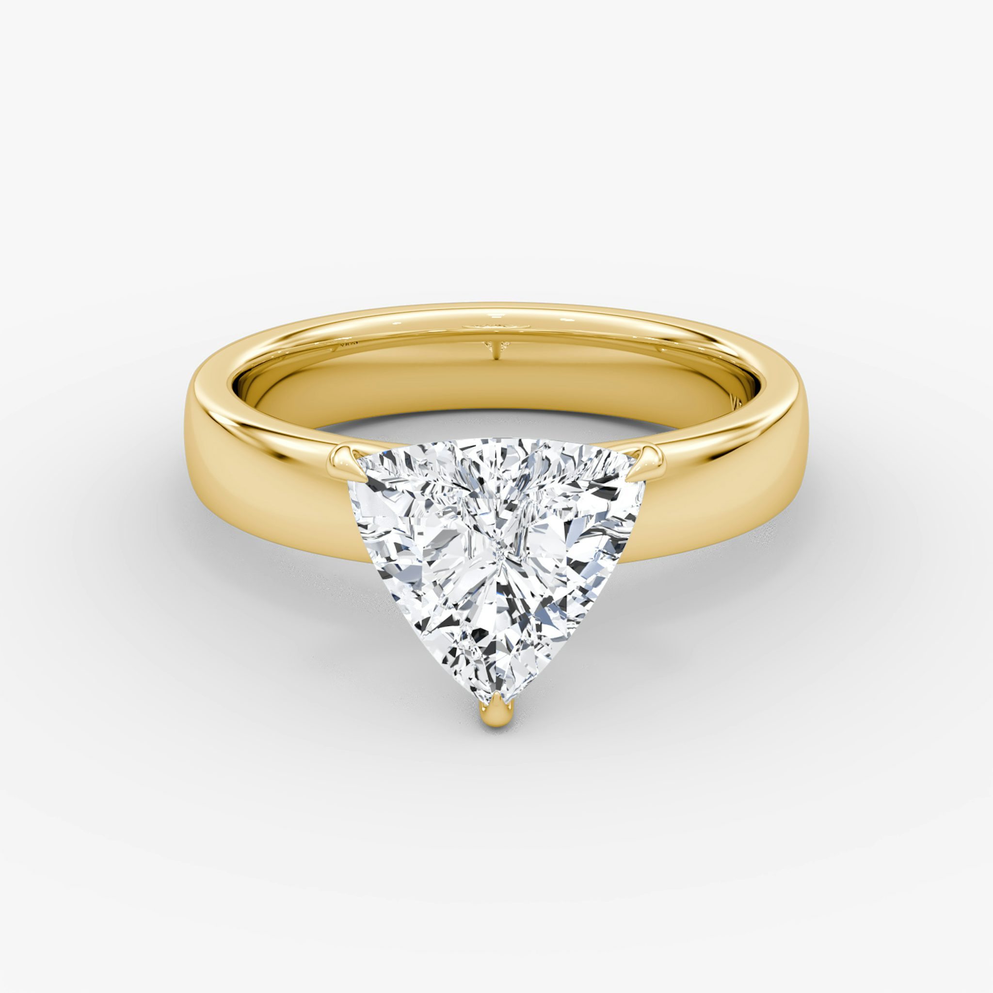 Cigar Band Solitaire | Trillion | 18k | Yellow Gold | bandWidth: 4mm | diamondOrientation: vertical | caratWeight: other