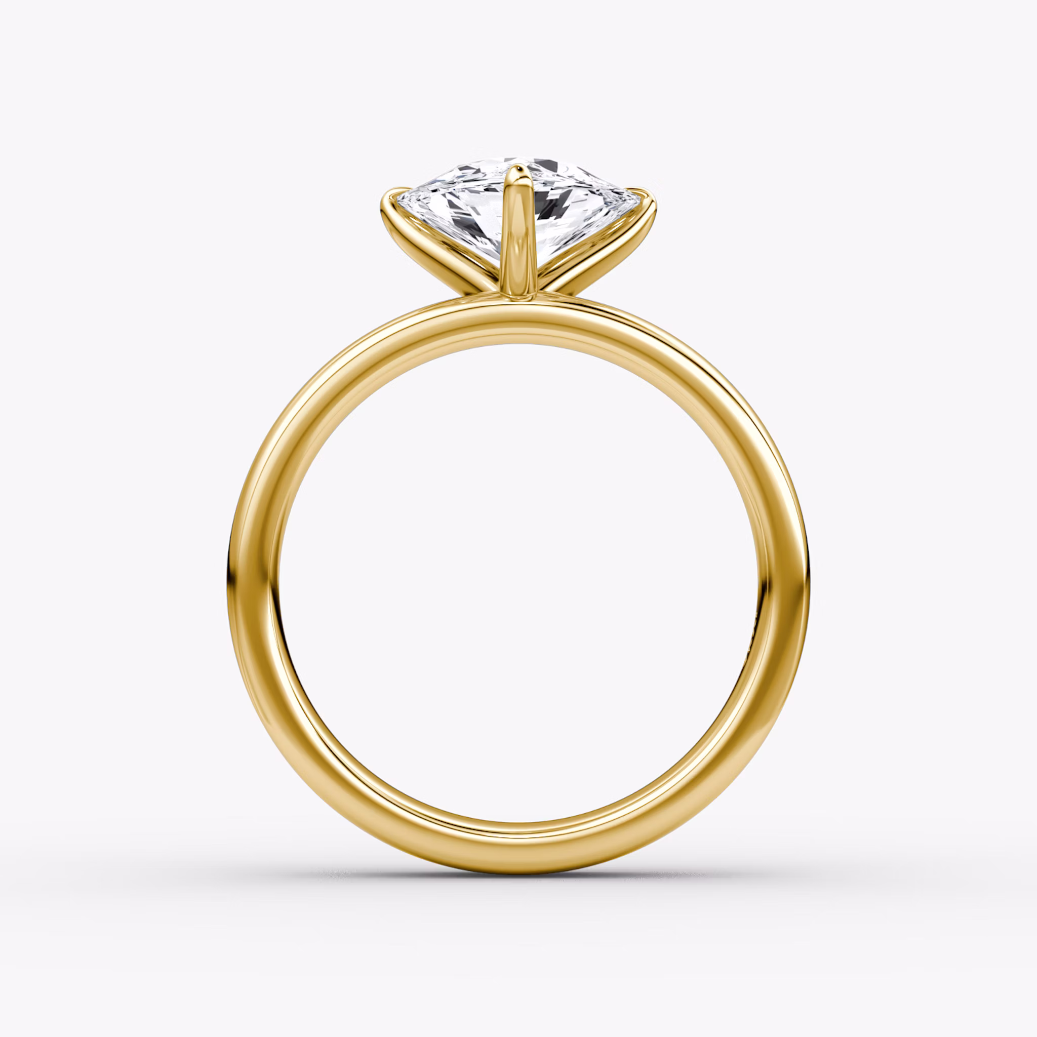 Cigar Band Solitaire | Trillion | 18k | Yellow Gold | bandWidth: 4mm | diamondOrientation: vertical | caratWeight: other