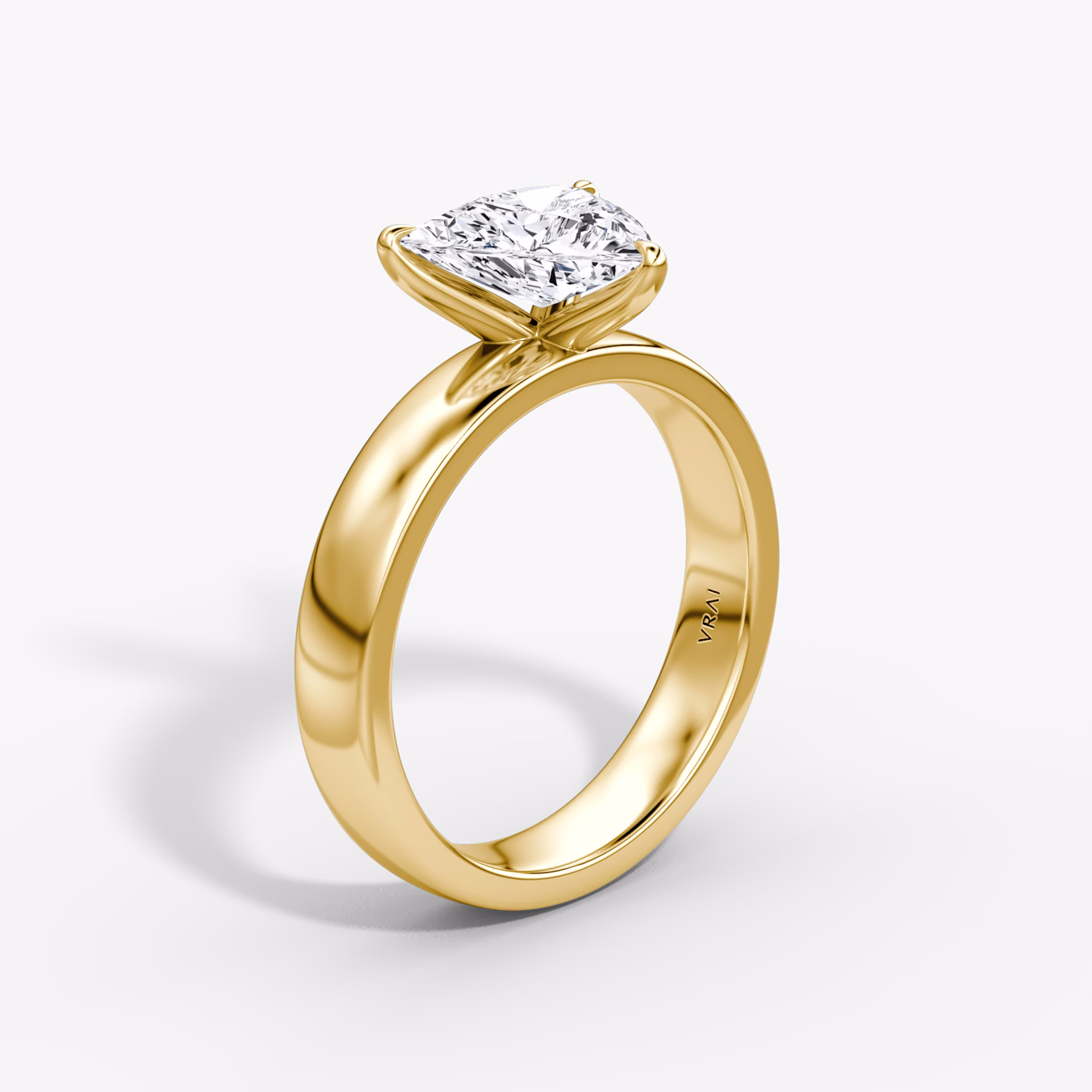 Cigar Band Solitaire | Trillion | 18k | Yellow Gold | bandWidth: 4mm | diamondOrientation: vertical | caratWeight: other