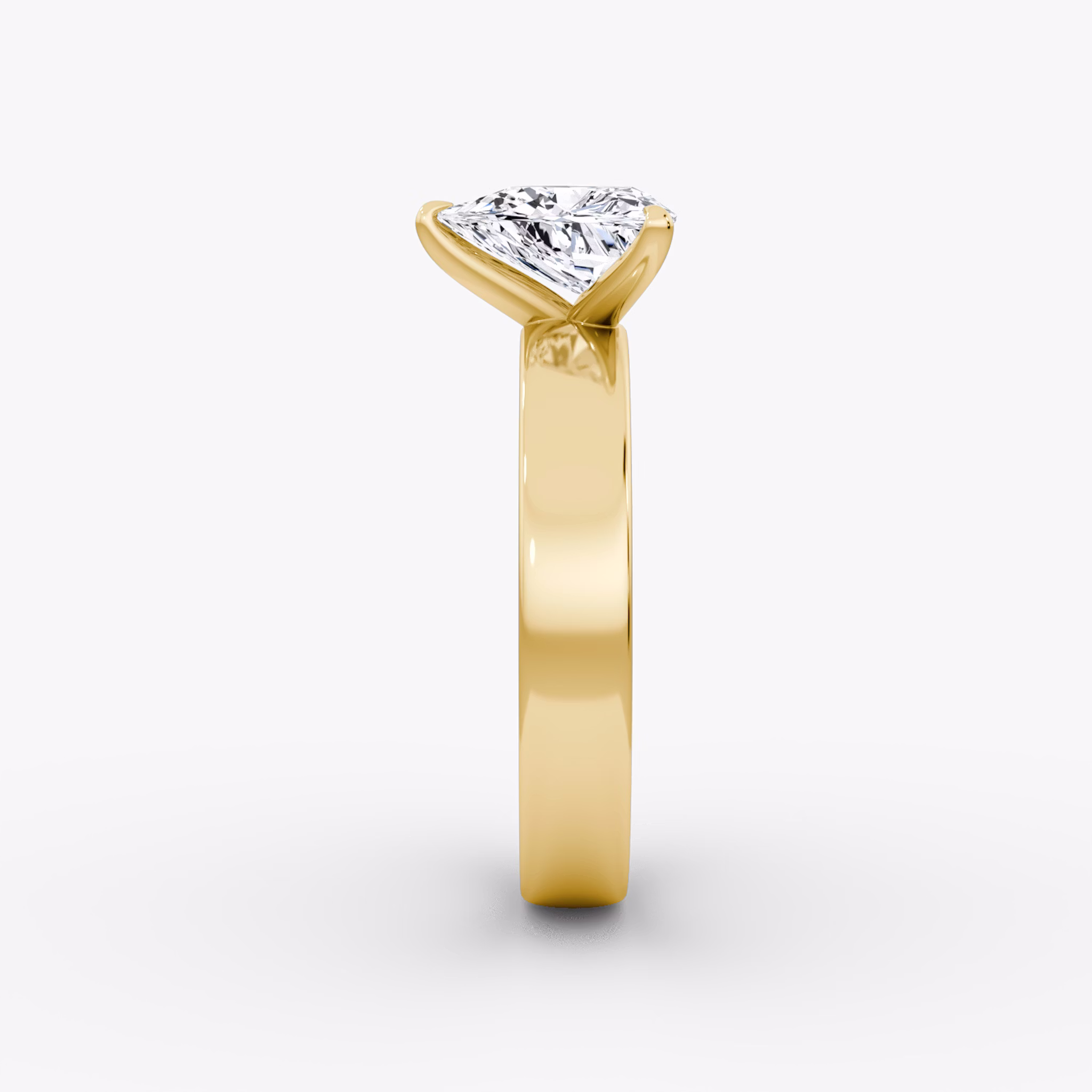 Cigar Band Solitaire | Trillion | 18k | Yellow Gold | bandWidth: 4mm | diamondOrientation: vertical | caratWeight: other