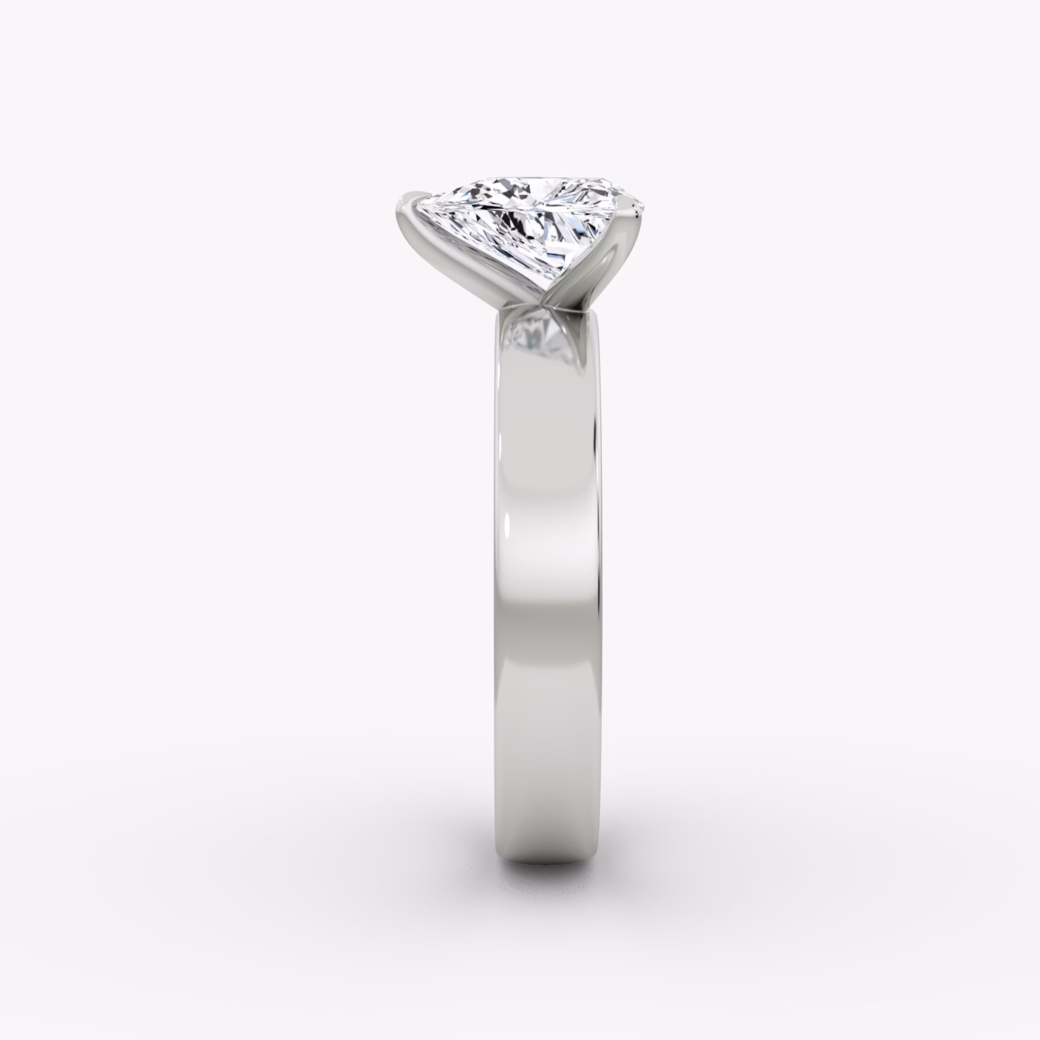 Cigar Band Solitaire | Trillion | 18k | White Gold | bandWidth: 4mm | diamondOrientation: vertical | caratWeight: other