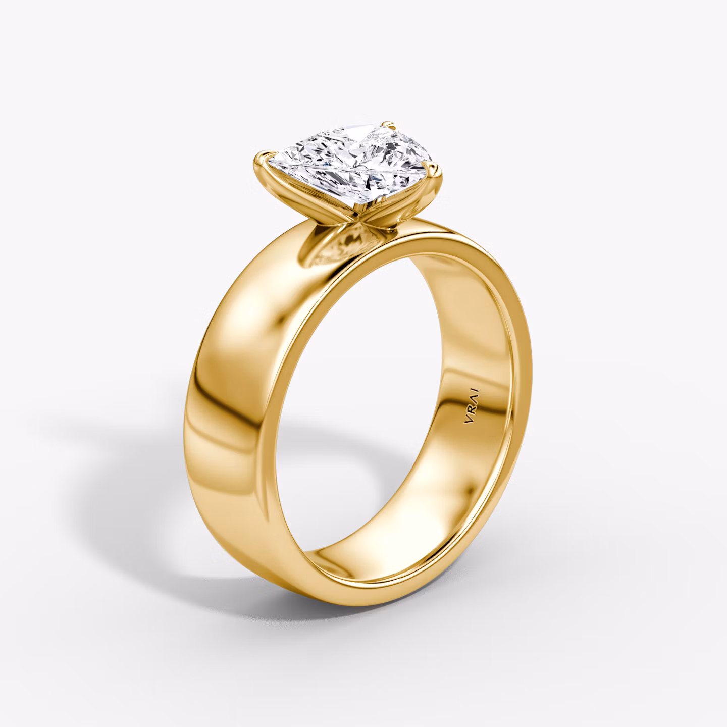 Cigar Band Solitaire | Trillion | 18k | Yellow Gold | bandWidth: 6mm | diamondOrientation: vertical | caratWeight: other