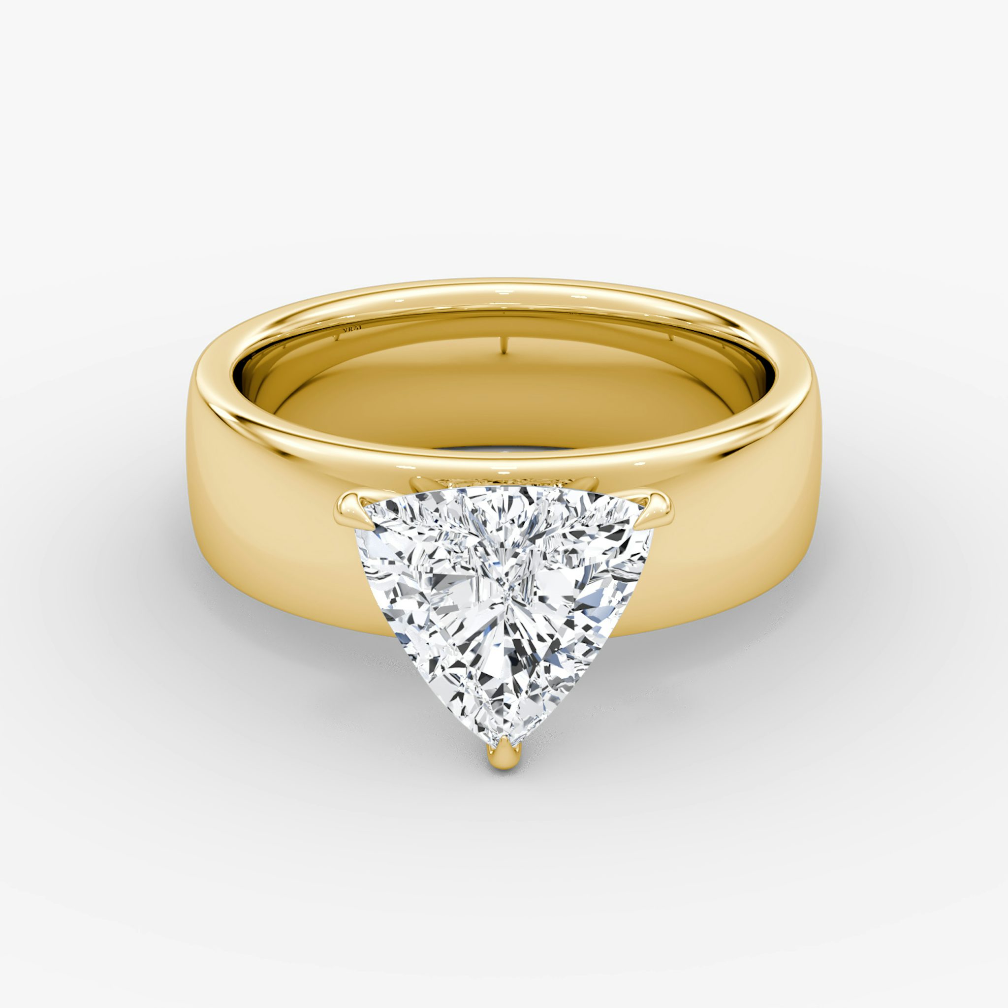 Cigar Band Solitaire | Trillion | 18k | Yellow Gold | bandWidth: 6mm | diamondOrientation: vertical | caratWeight: other