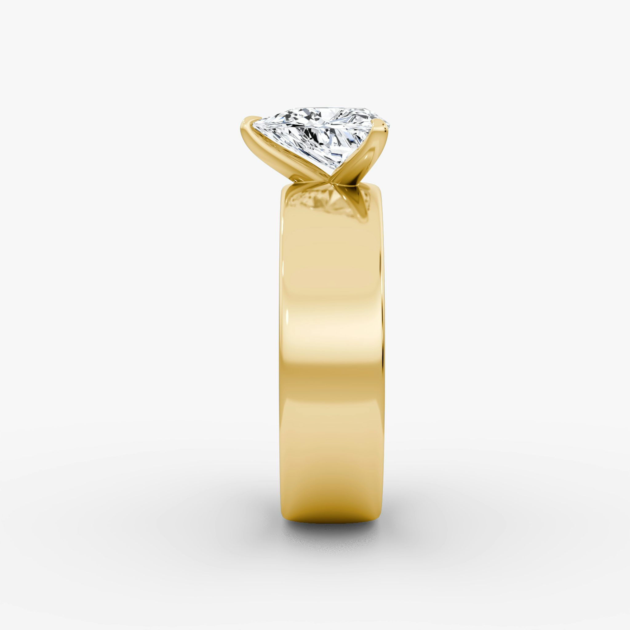 Cigar Band Solitaire | Trillion | 18k | Yellow Gold | bandWidth: 6mm | diamondOrientation: vertical | caratWeight: other