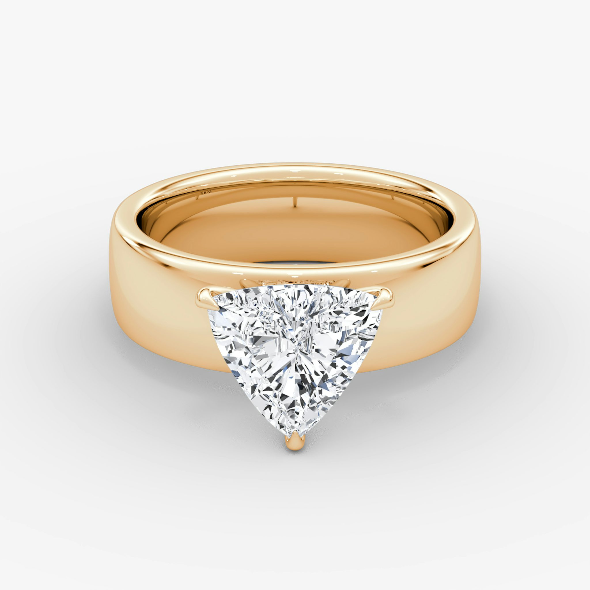 Cigar Band Solitaire | Trillion | 14k | Rose Gold | bandWidth: 6mm | diamondOrientation: vertical | caratWeight: other