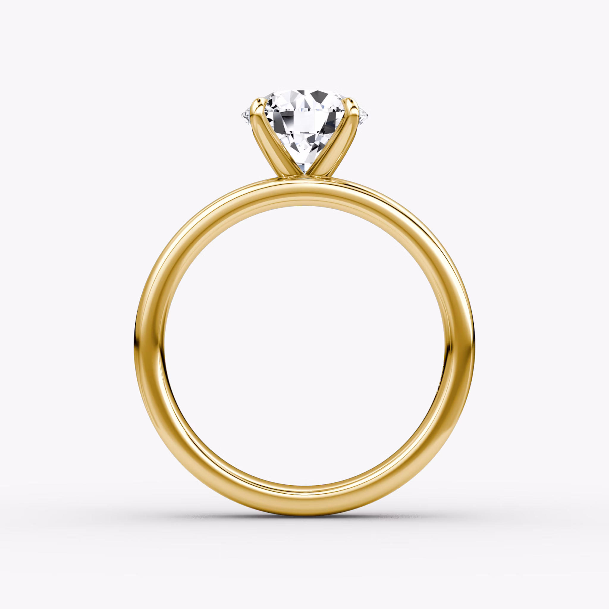 Cigar Band Solitaire | Round Brilliant | 18k | Yellow Gold | bandWidth: 4mm | caratWeight: other | diamondOrientation: vertical