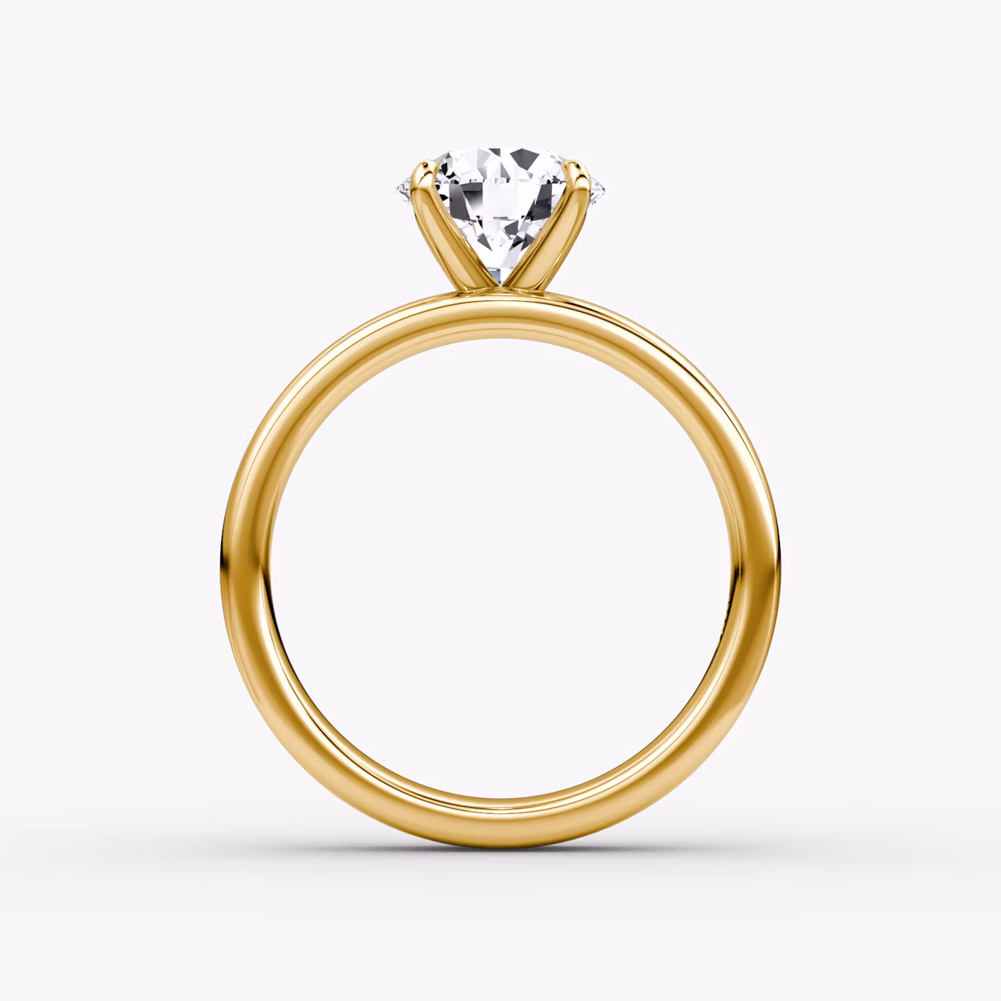 Cigar Band Solitaire | Round Brilliant | 18k | Yellow Gold | bandWidth: 4mm | caratWeight: 1.0ct | diamondOrientation: vertical