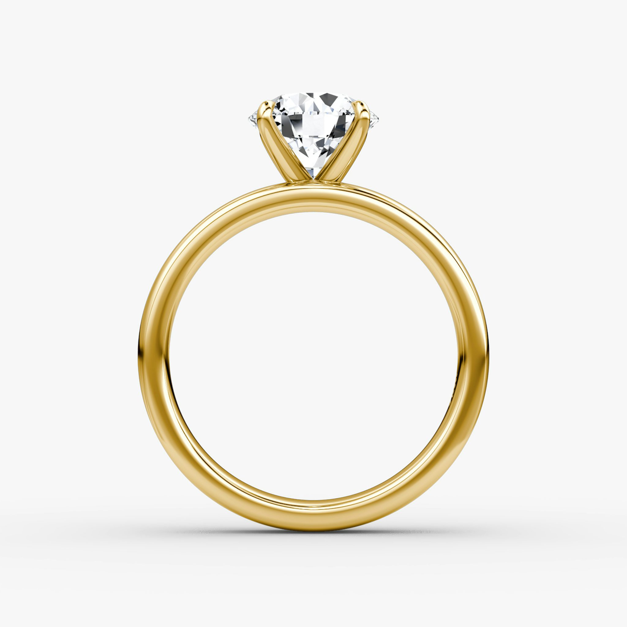 Cigar Band Solitaire | Round Brilliant | 18k | Yellow Gold | bandWidth: 4mm | caratWeight: other | diamondOrientation: vertical