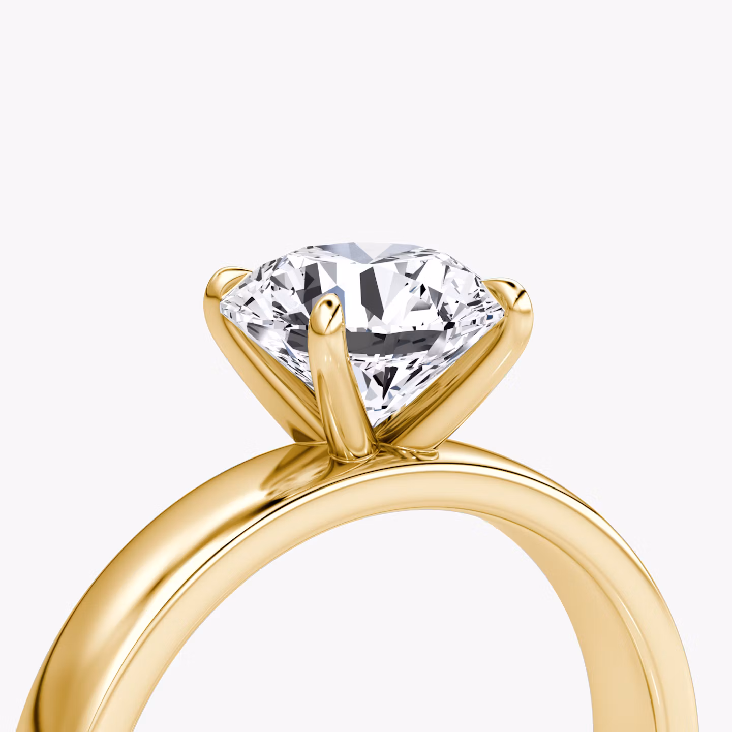 Cigar Band Solitaire | Round Brilliant | 18k | Yellow Gold | bandWidth: 4mm | caratWeight: 1.0ct | diamondOrientation: vertical
