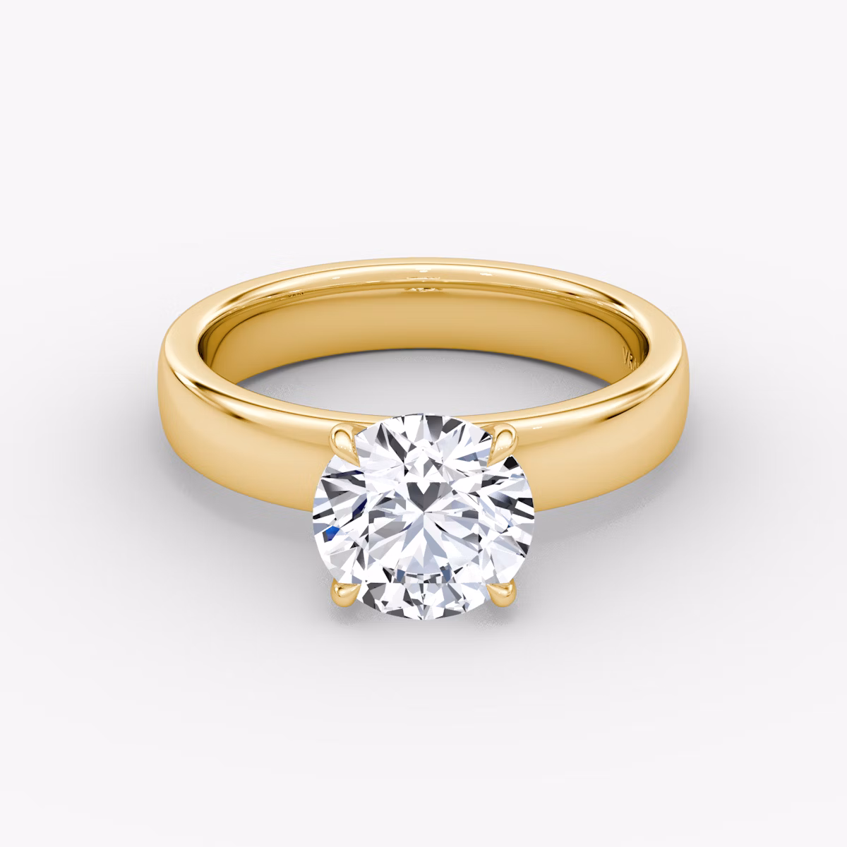 Cigar Band Solitaire | Round Brilliant | 18k | Yellow Gold | bandWidth: 4mm | caratWeight: other | diamondOrientation: vertical