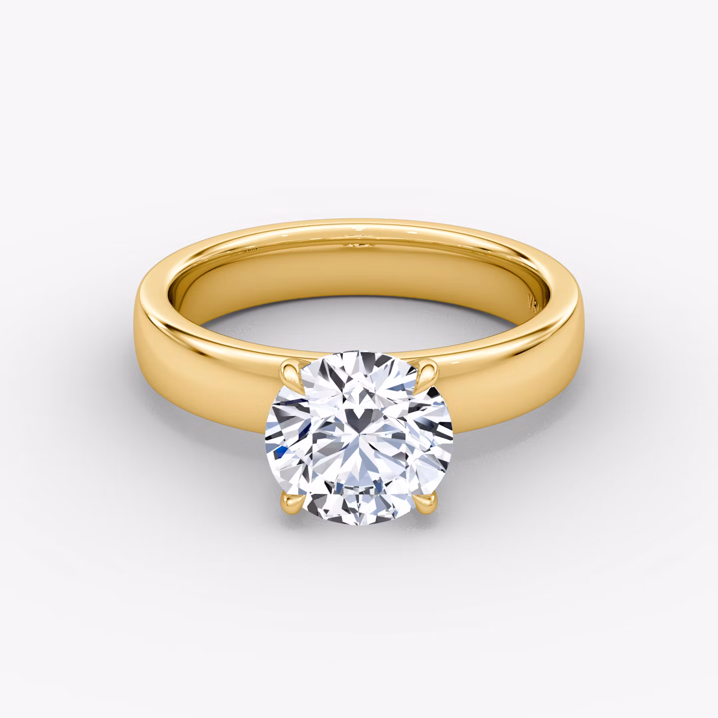 Cigar Band Solitaire Round Brilliant | Yellow Gold