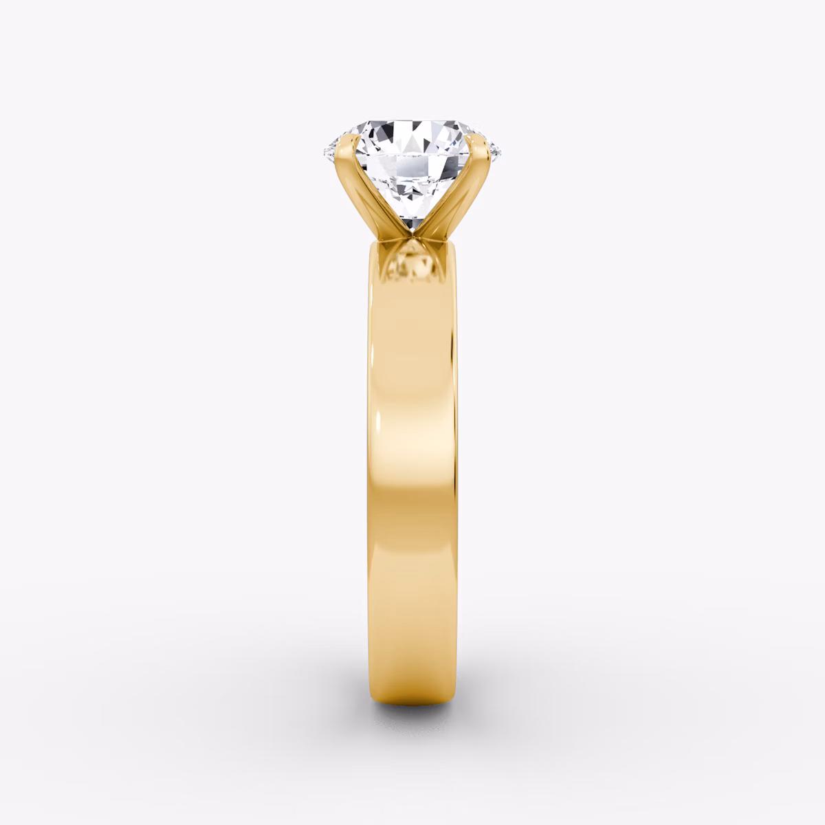 Cigar Band Solitaire | Round Brilliant | 18k | Yellow Gold | bandWidth: 4mm | caratWeight: other | diamondOrientation: vertical