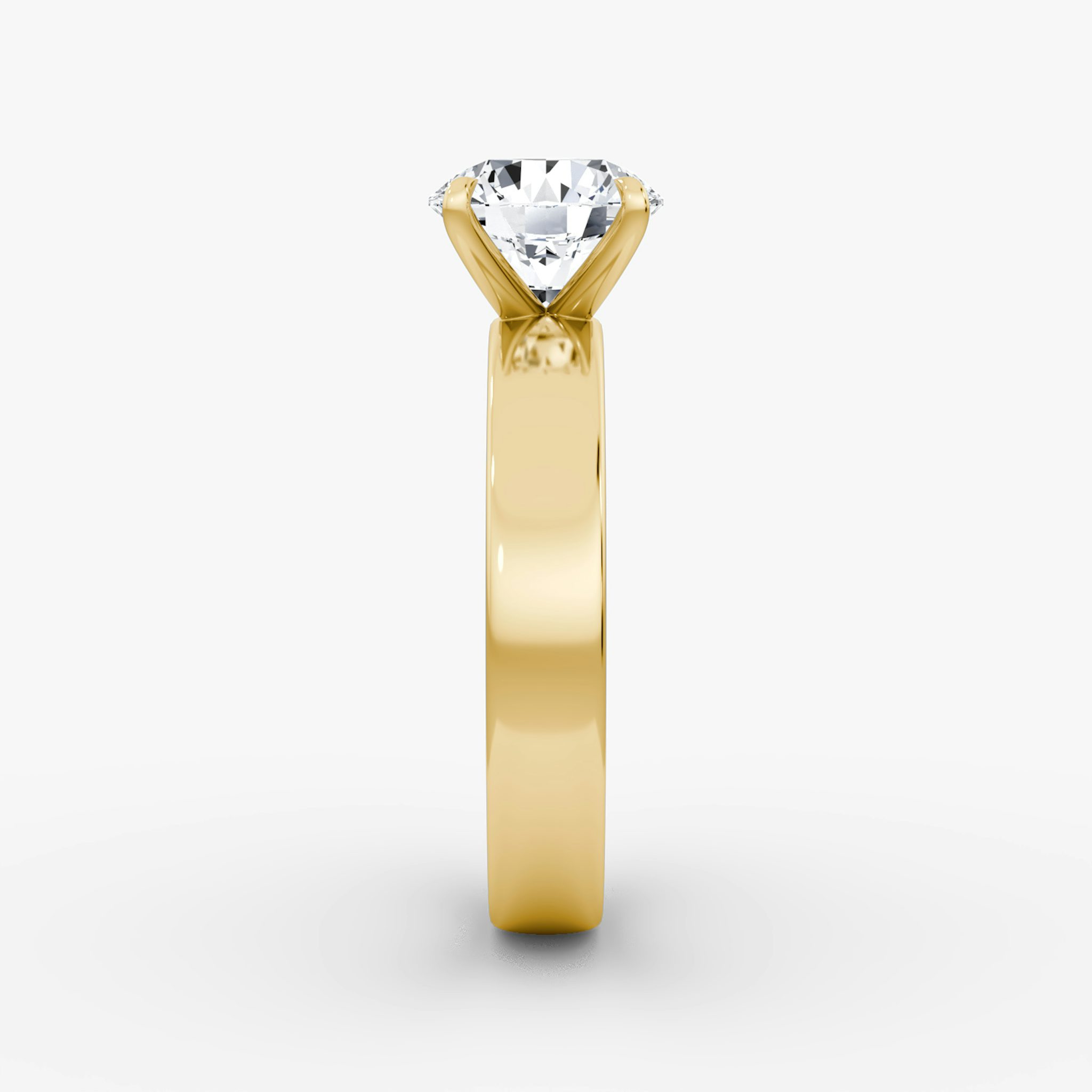 Cigar Band Solitaire | Round Brilliant | 18k | Yellow Gold | bandWidth: 4mm | caratWeight: other | diamondOrientation: vertical