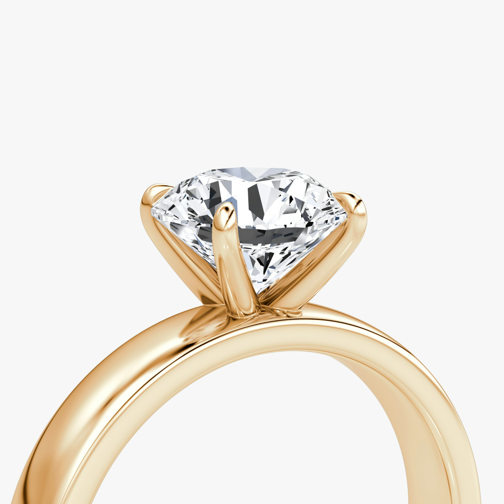 Cigar Band Solitaire | Round Brilliant | 14k | Rose Gold | bandWidth: 4mm | caratWeight: other | diamondOrientation: vertical