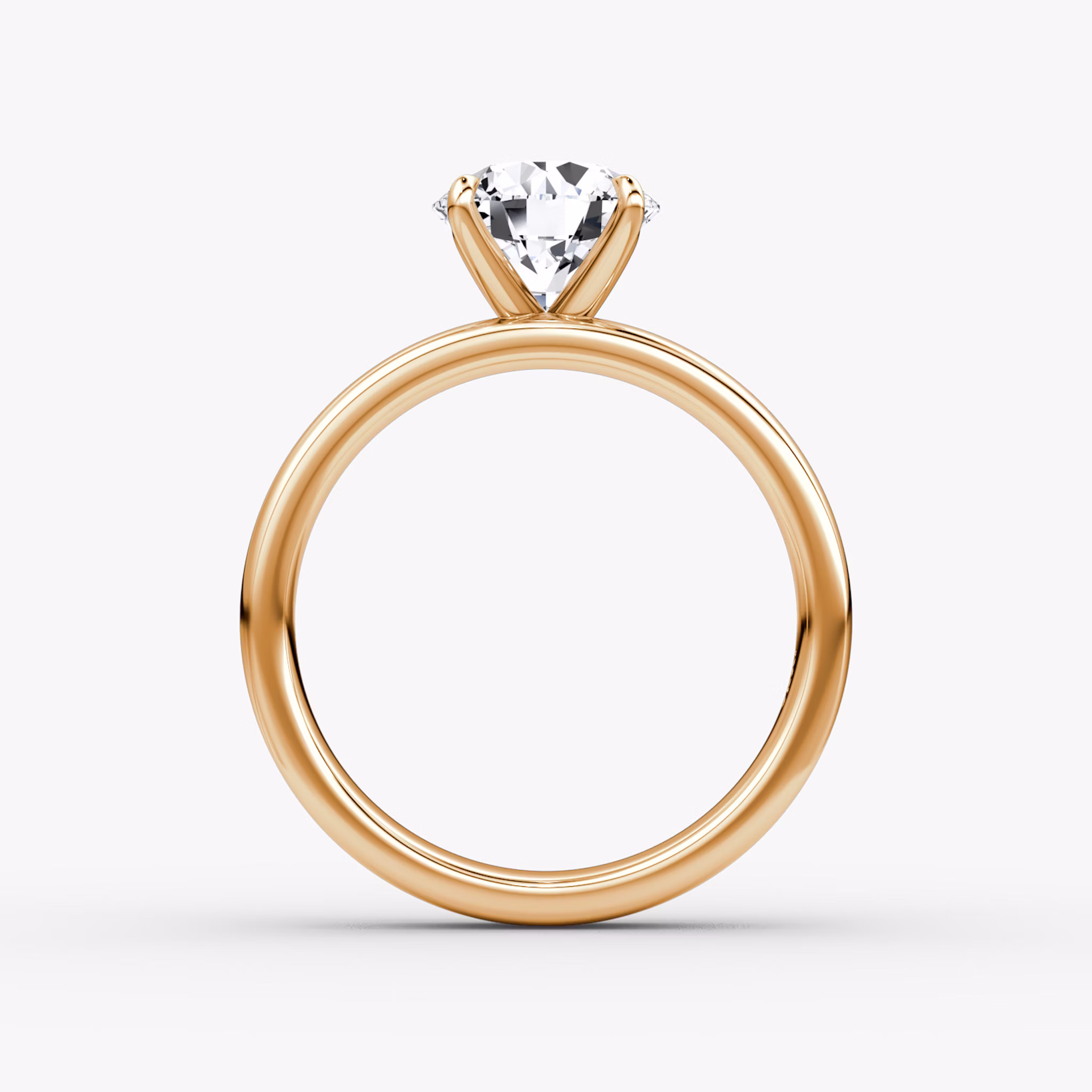 Cigar Band Solitaire | Round Brilliant | 14k | Rose Gold | bandWidth: 4mm | caratWeight: other | diamondOrientation: vertical