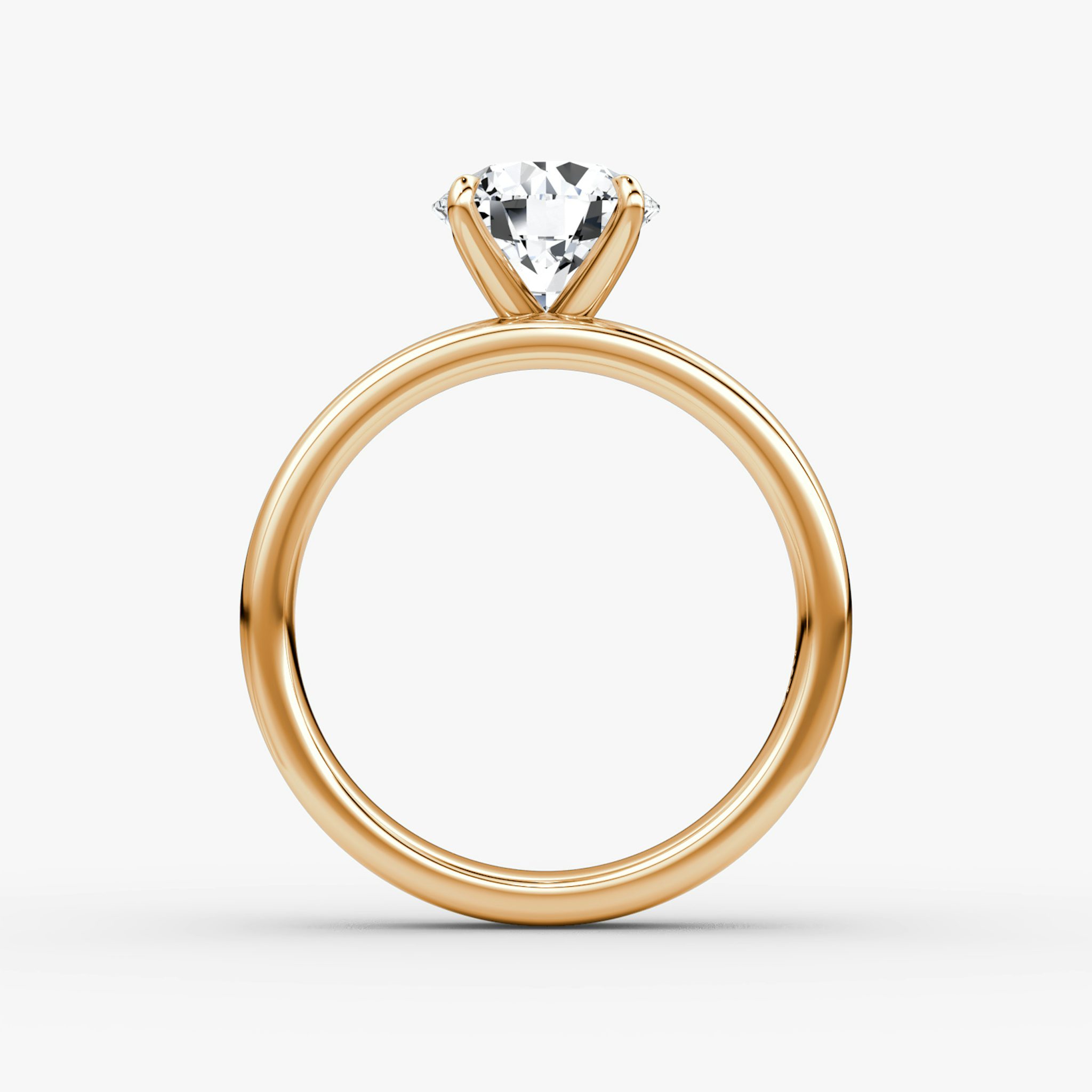 Cigar Band Solitaire | Round Brilliant | 14k | Rose Gold | bandWidth: 4mm | caratWeight: other | diamondOrientation: vertical