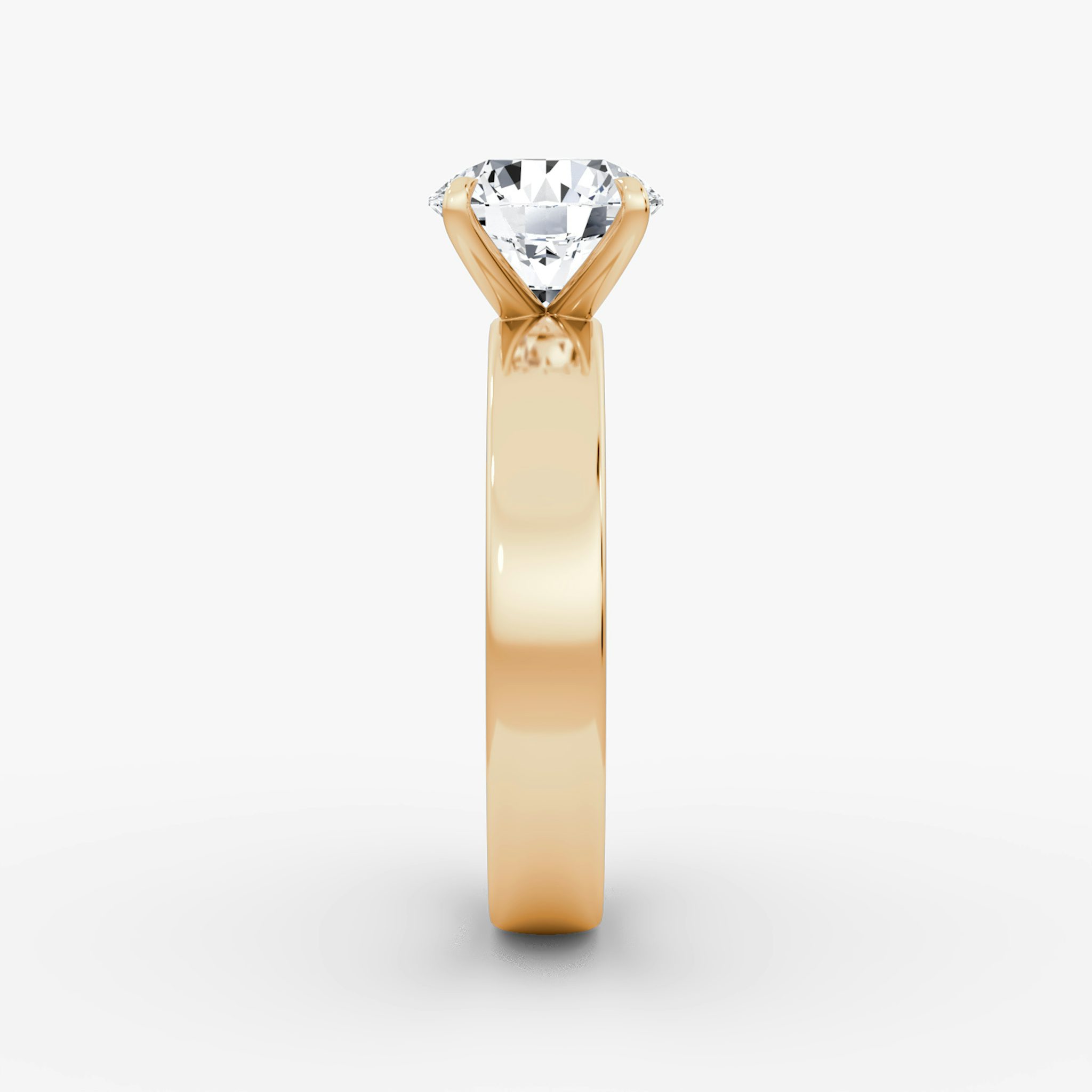 Cigar Band Solitaire | Round Brilliant | 14k | Rose Gold | bandWidth: 4mm | caratWeight: other | diamondOrientation: vertical