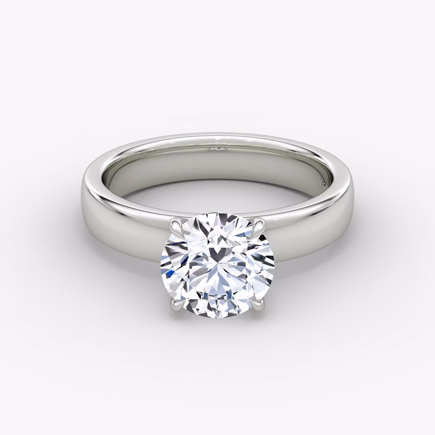 Cigar Band Solitaire Round Brilliant | White Gold