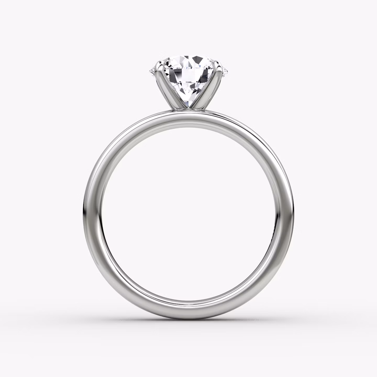 Cigar Band Solitaire | Round Brilliant | 18k | White Gold | bandWidth: 4mm | caratWeight: 1.0ct | diamondOrientation: vertical