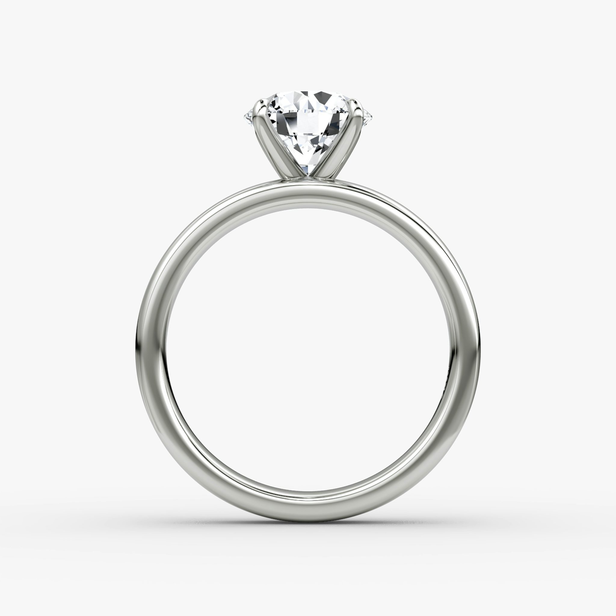 Cigar Band Solitaire | Round Brilliant | 18k | White Gold | bandWidth: 4mm | caratWeight: other | diamondOrientation: vertical