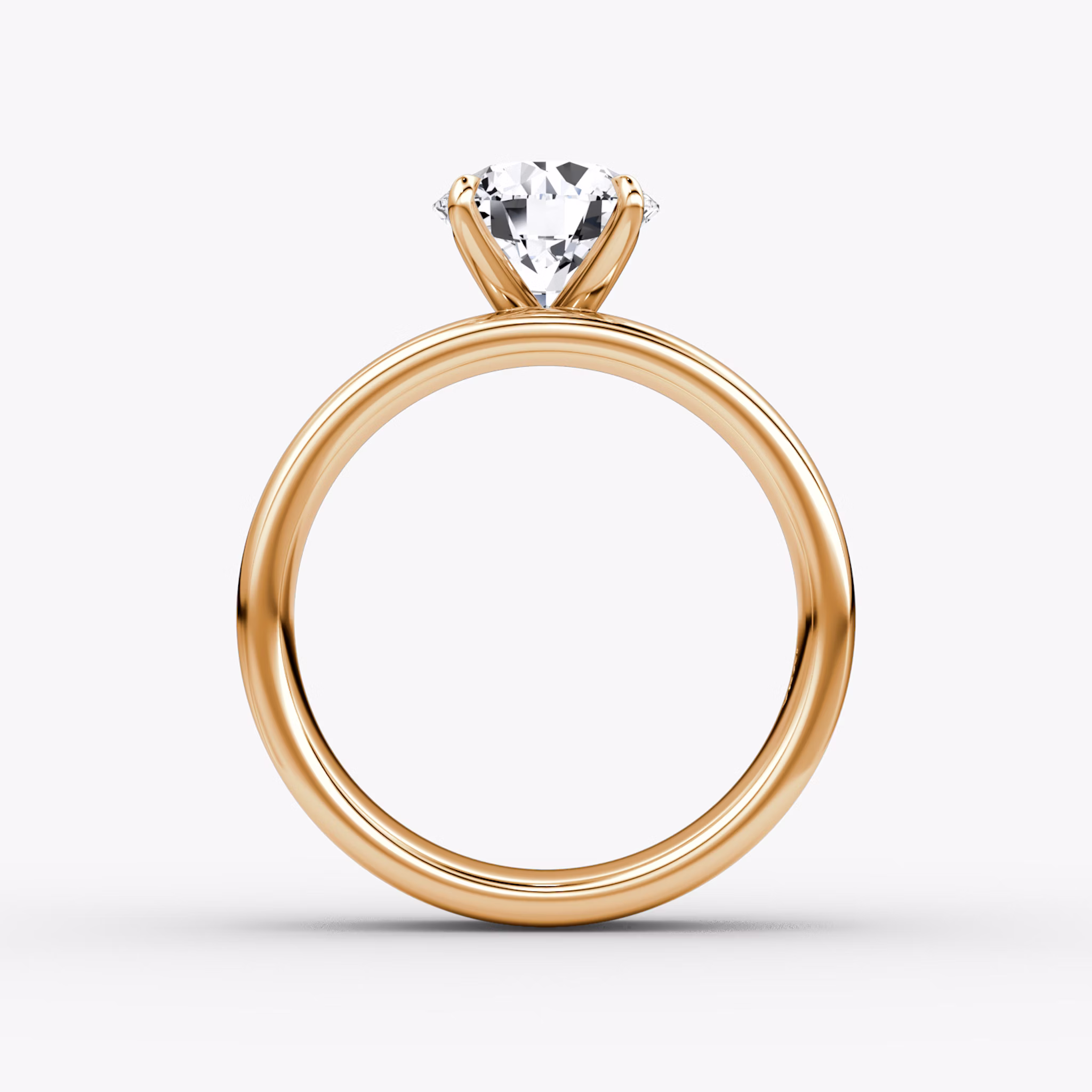 Cigar Band Solitaire | Round Brilliant | 14k | Rose Gold | bandWidth: 6mm | caratWeight: other | diamondOrientation: vertical