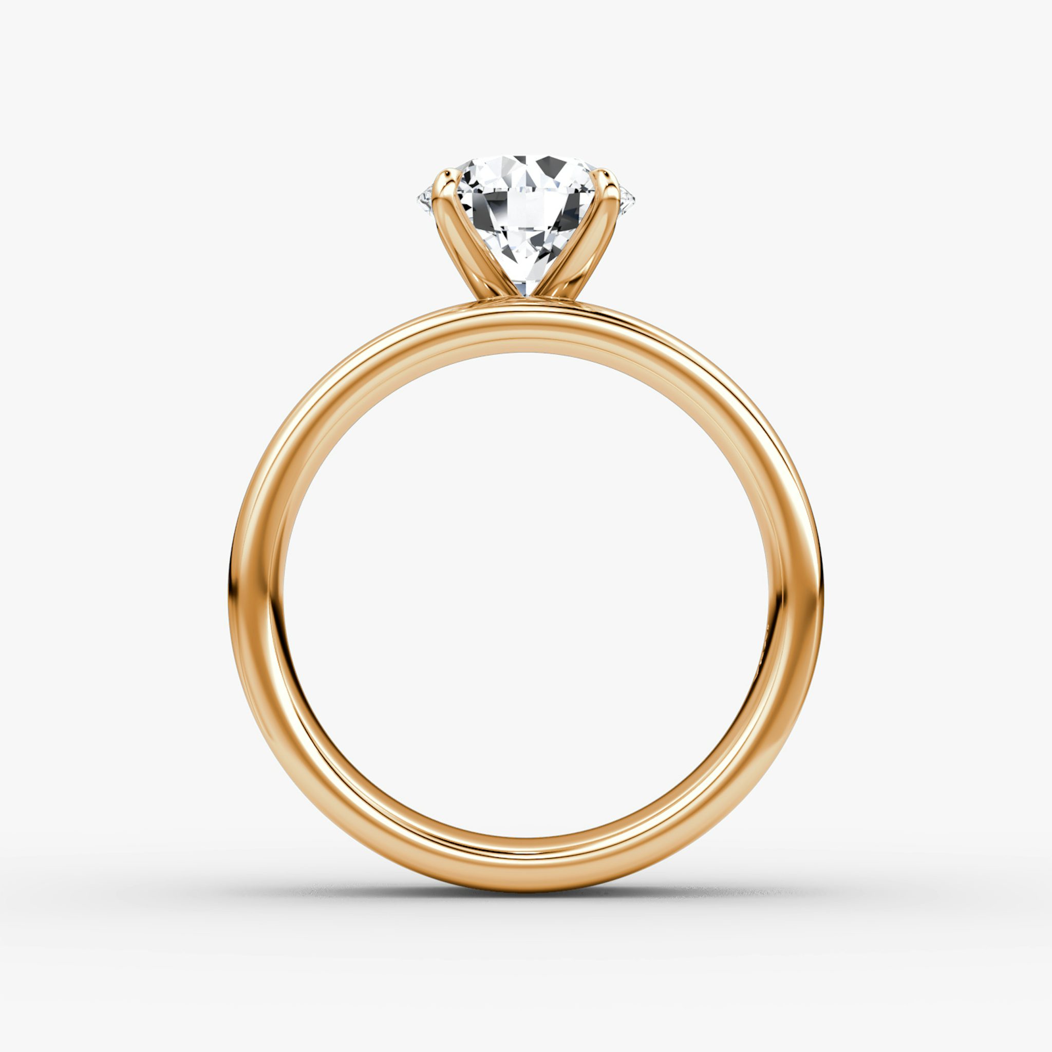 Cigar Band Solitaire | Round Brilliant | 14k | Rose Gold | bandWidth: 6mm | caratWeight: other | diamondOrientation: vertical