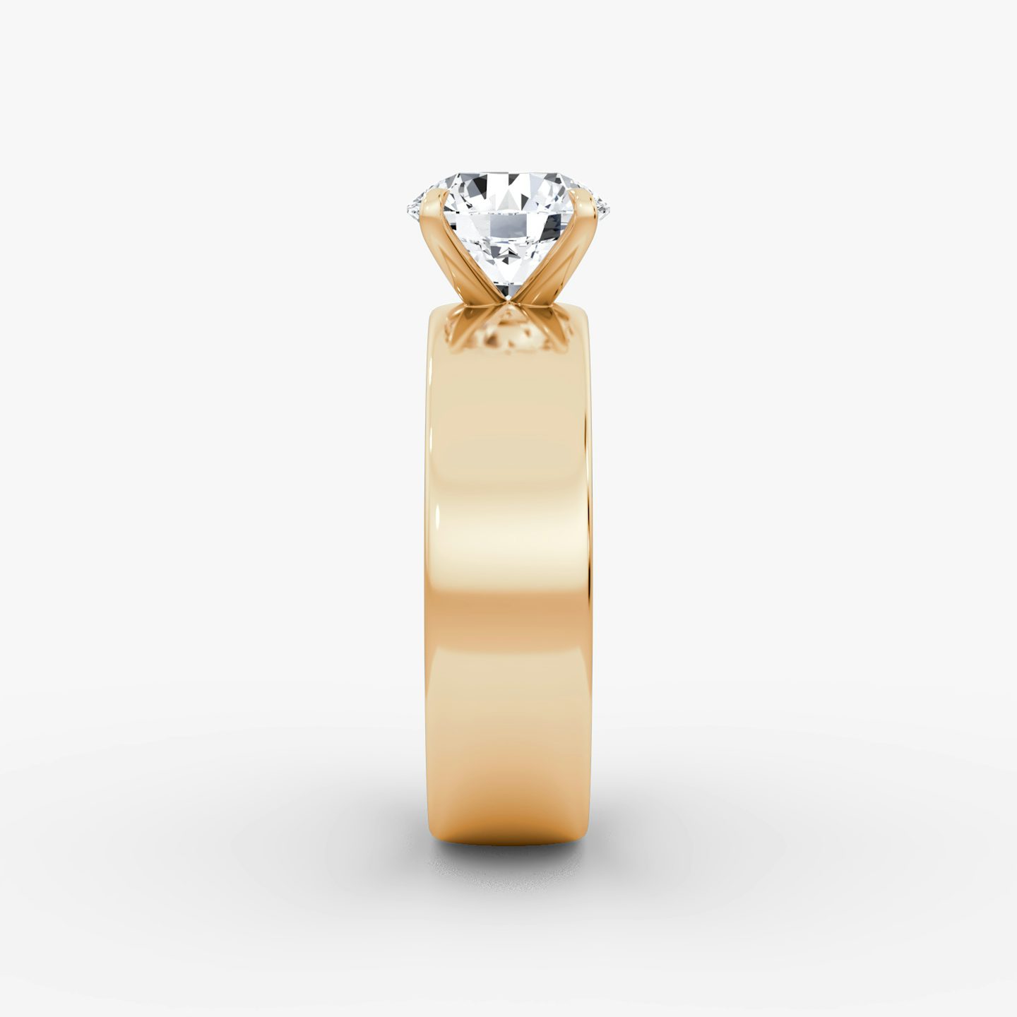 Cigar Band Solitaire | Round Brilliant | 14k | Rose Gold | bandWidth: 6mm | caratWeight: other | diamondOrientation: vertical