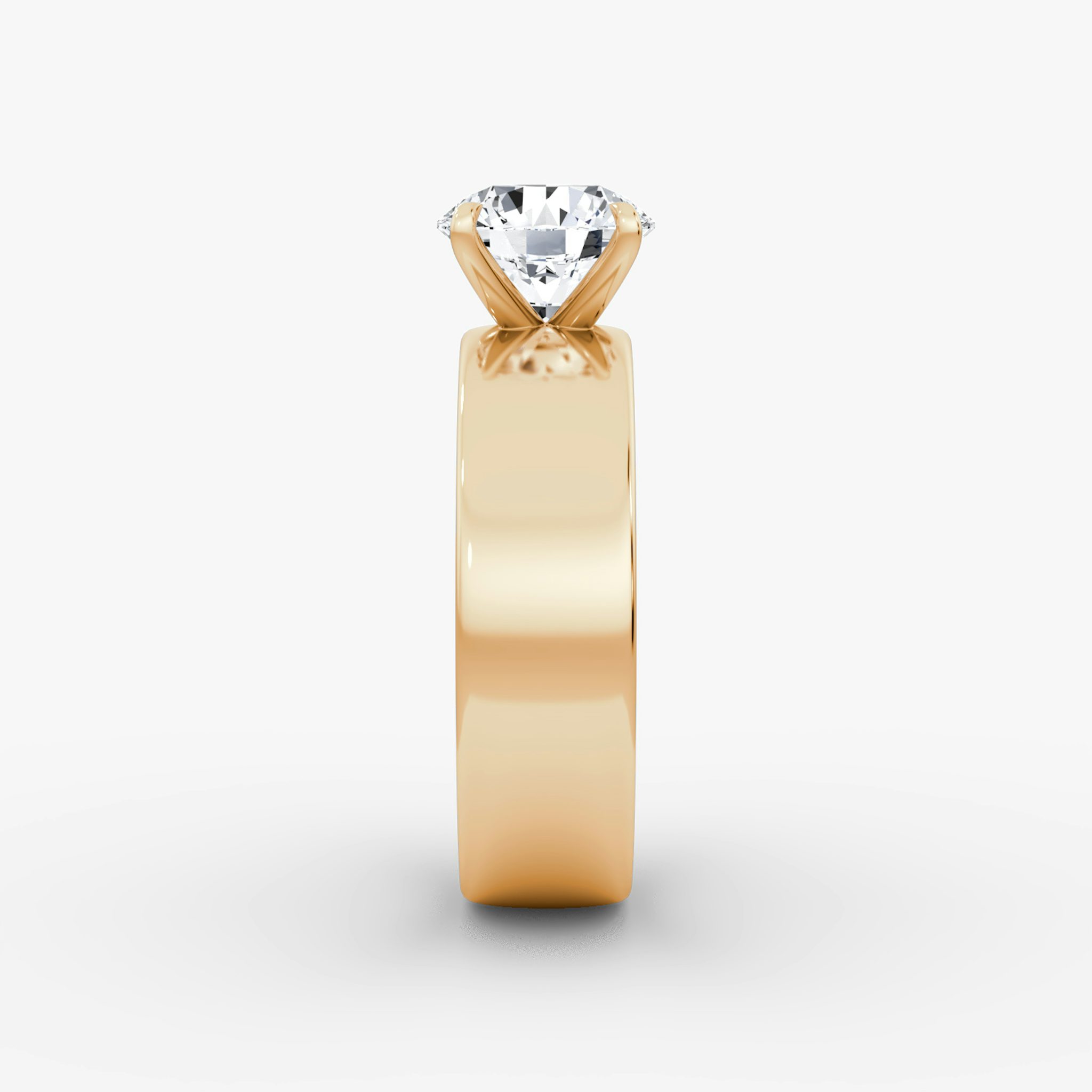 Cigar Band Solitaire | Round Brilliant | 14k | Rose Gold | bandWidth: 6mm | caratWeight: other | diamondOrientation: vertical