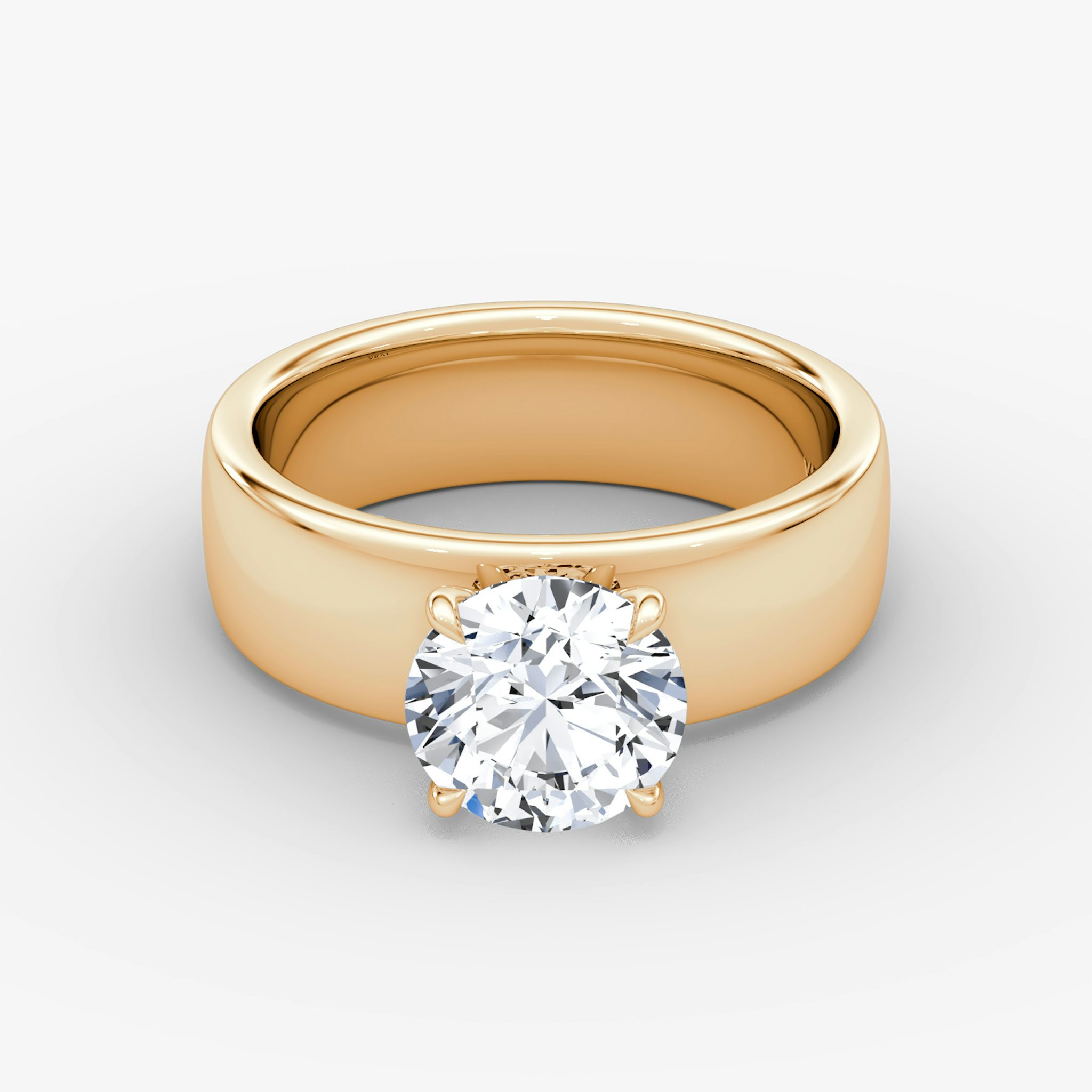 Cigar Band Solitaire | Round Brilliant | 14k | Rose Gold | bandWidth: 6mm | caratWeight: other | diamondOrientation: vertical