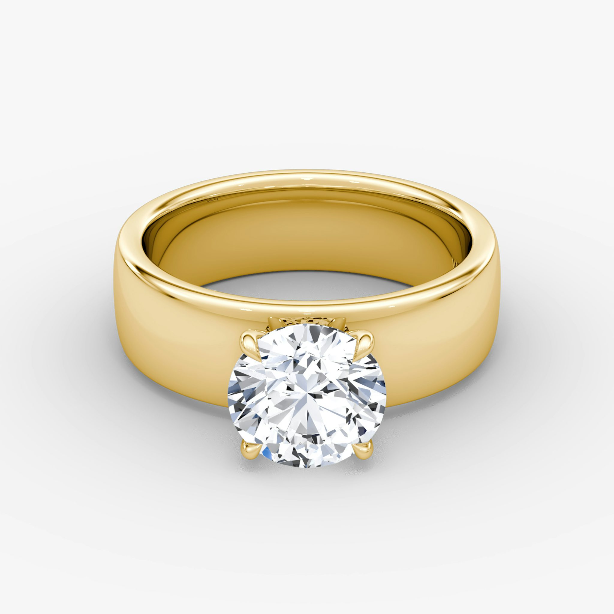 Cigar Band Solitaire | Round Brilliant | 18k | Yellow Gold | bandWidth: 6mm | caratWeight: other | diamondOrientation: vertical