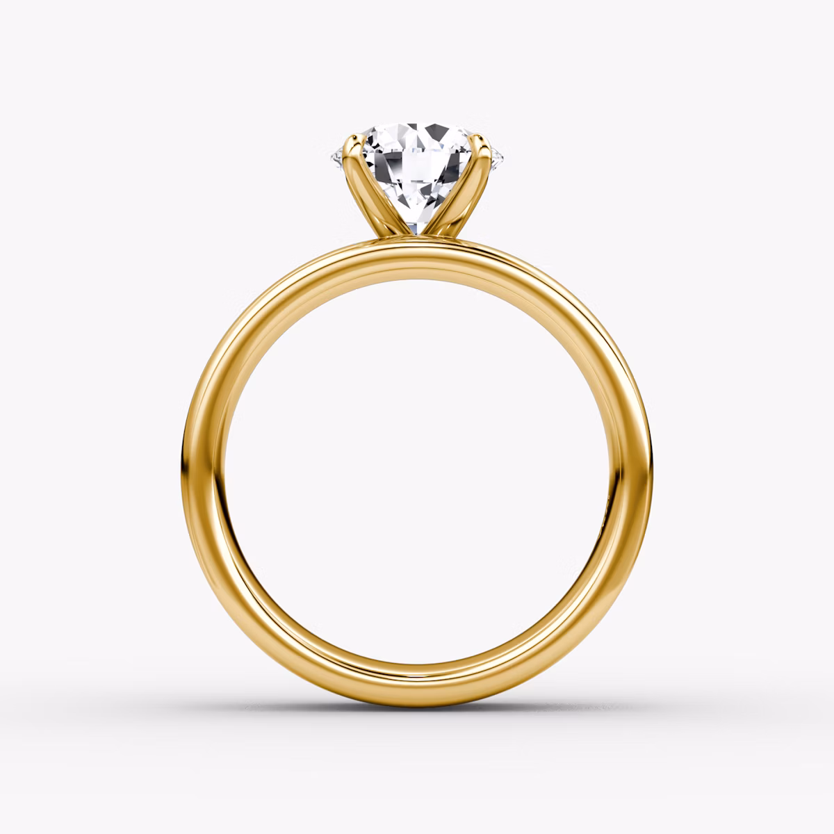 Cigar Band Solitaire | Round Brilliant | 18k | Yellow Gold | bandWidth: 6mm | caratWeight: 1.0ct | diamondOrientation: vertical
