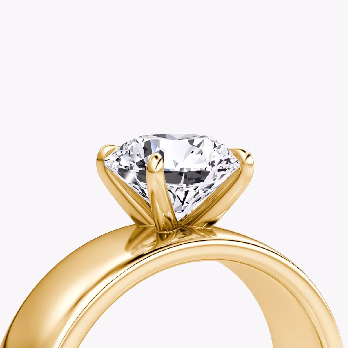 Cigar Band Solitaire | Round Brilliant | 18k | Yellow Gold | bandWidth: 6mm | caratWeight: 1.0ct | diamondOrientation: vertical